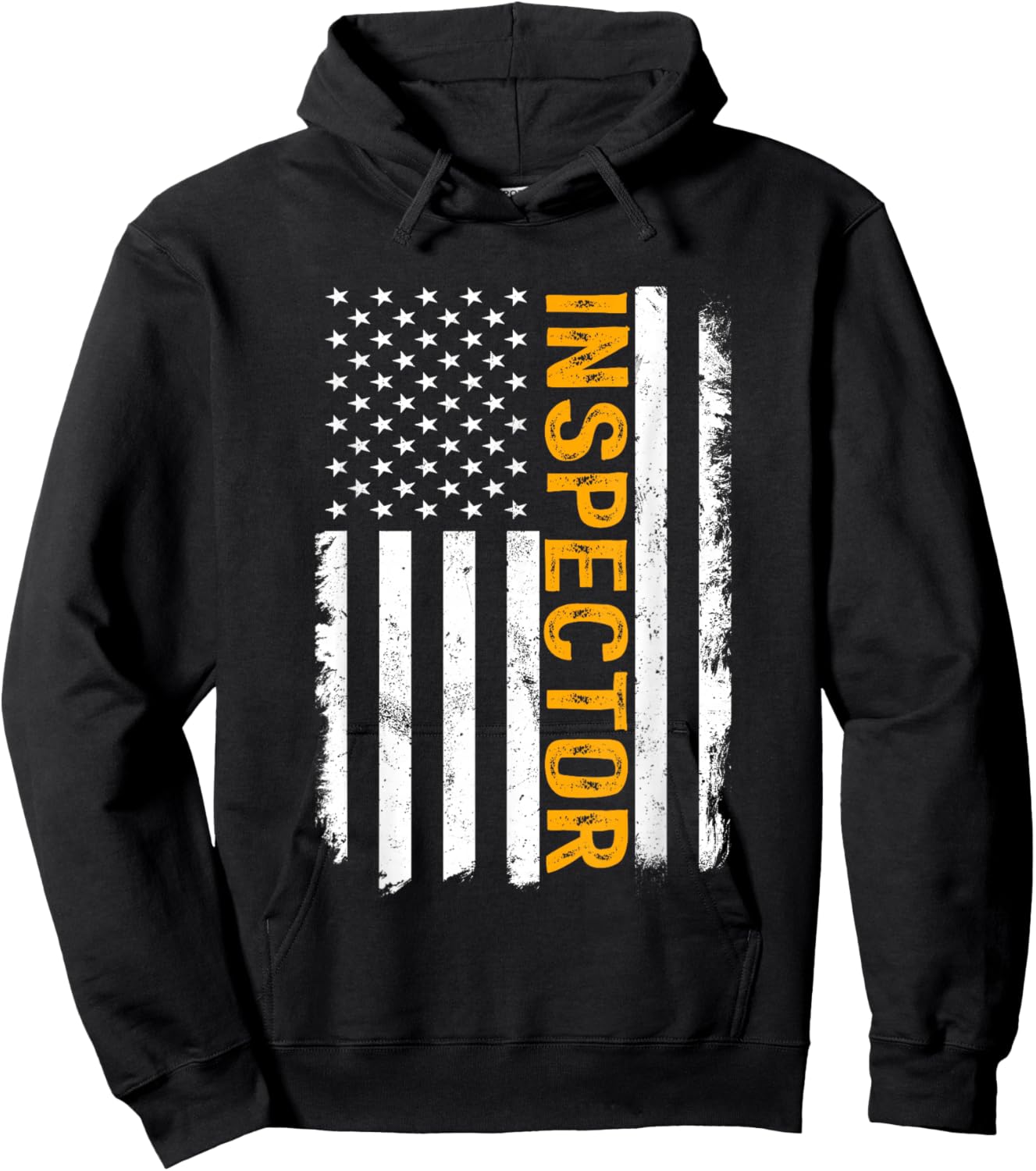 Inspector Job, American Flag Inspectors Career Hoodie - Hoodie | Black