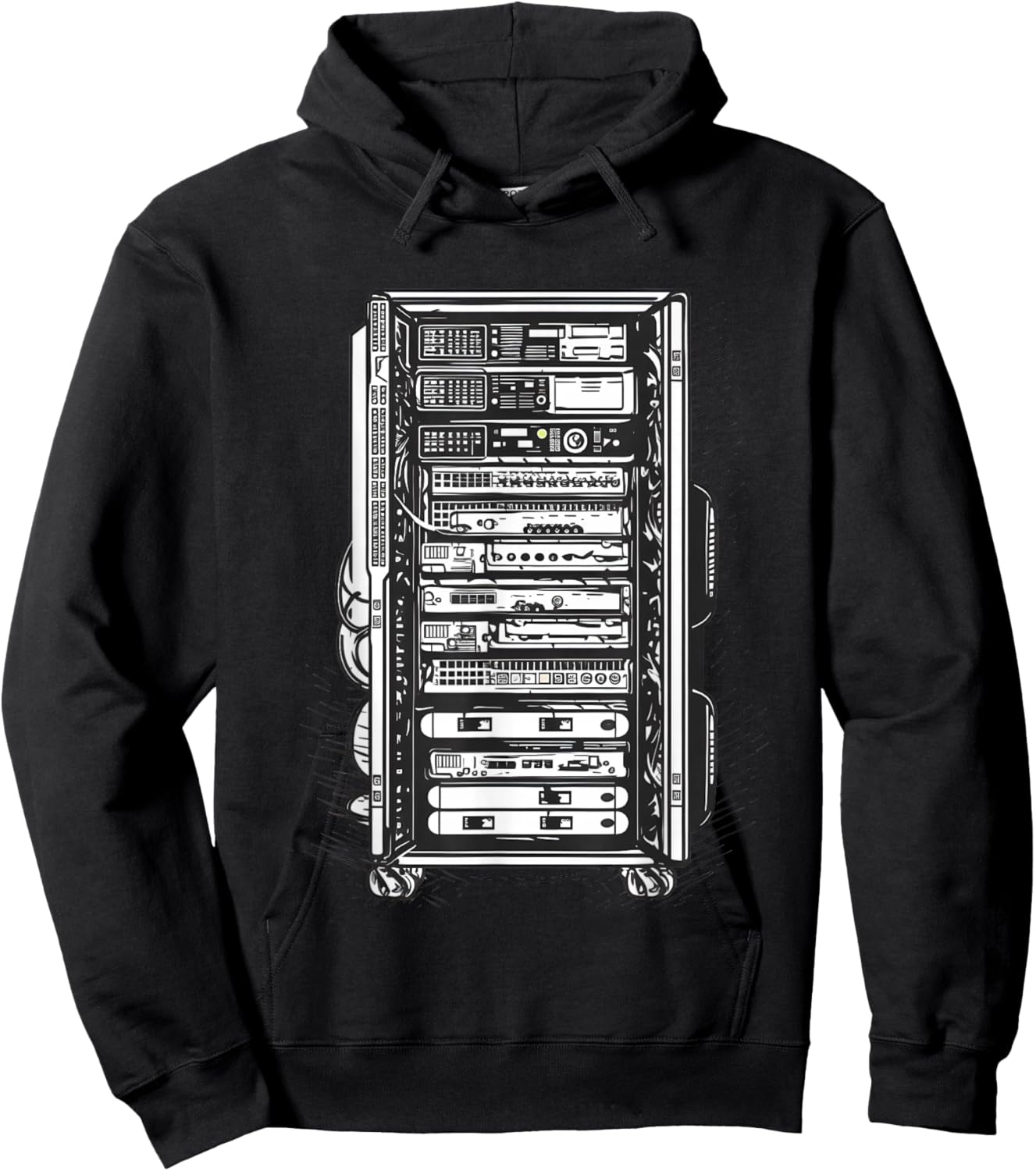 Computer Server Network Rack Sysadmin Engineer Homelab Hoodie - Hoodie | Black