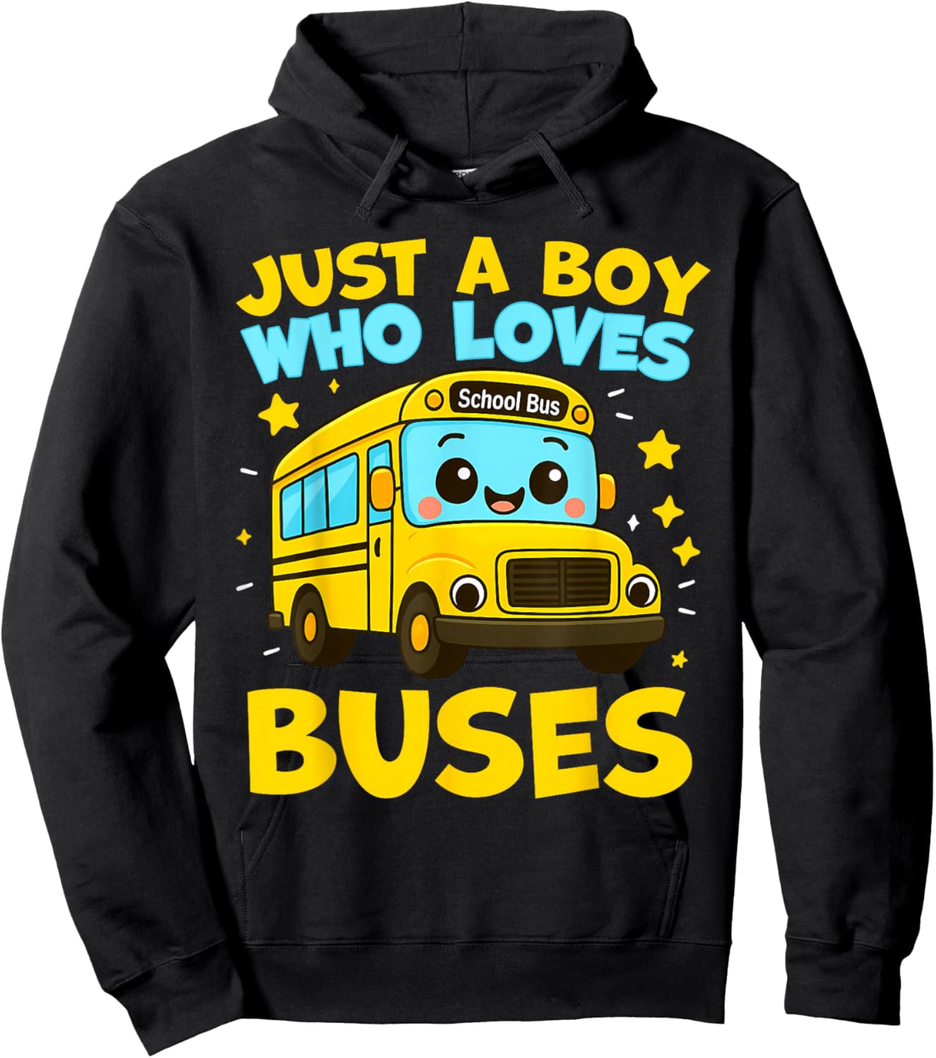 Just A Boy Who Loves Buses Funny School Bus Hoodie - Hoodie | Black