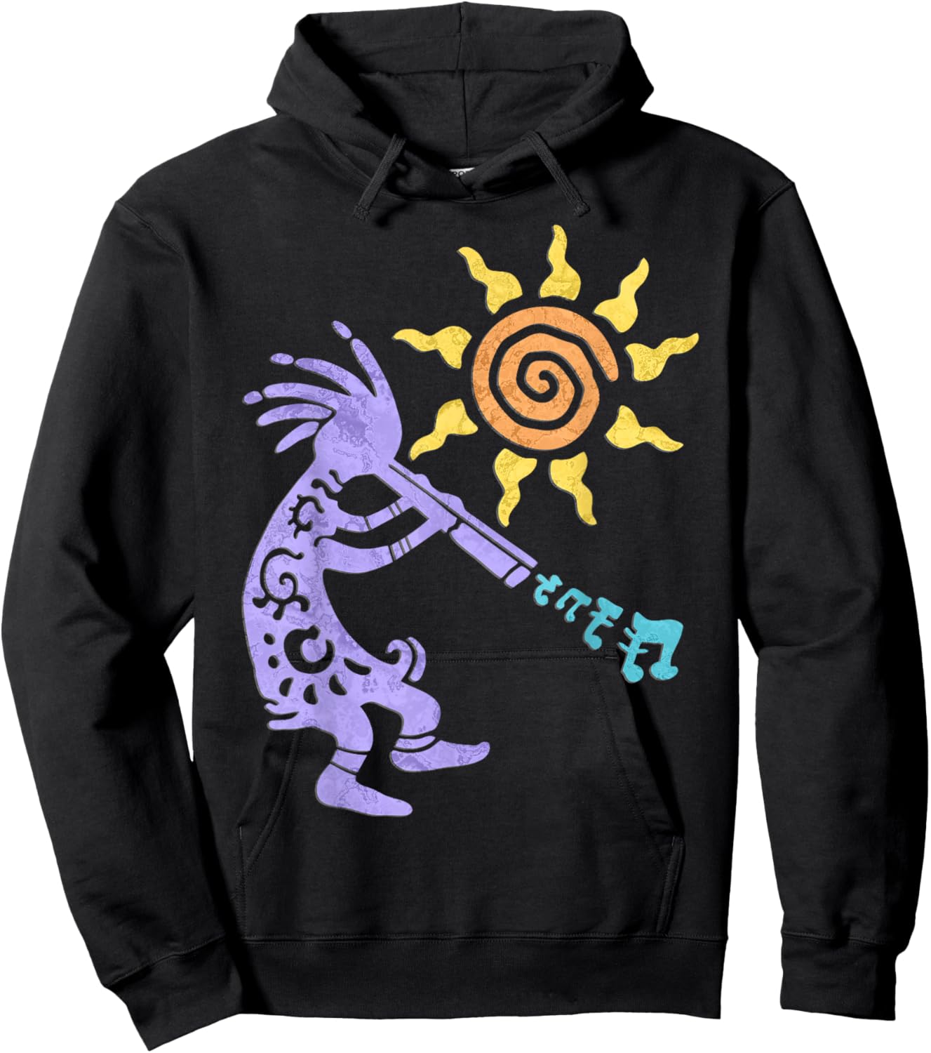 Native American Kokopelli Musican With Flute 1 - Fan Fun Hoodie - Hoodie | Black