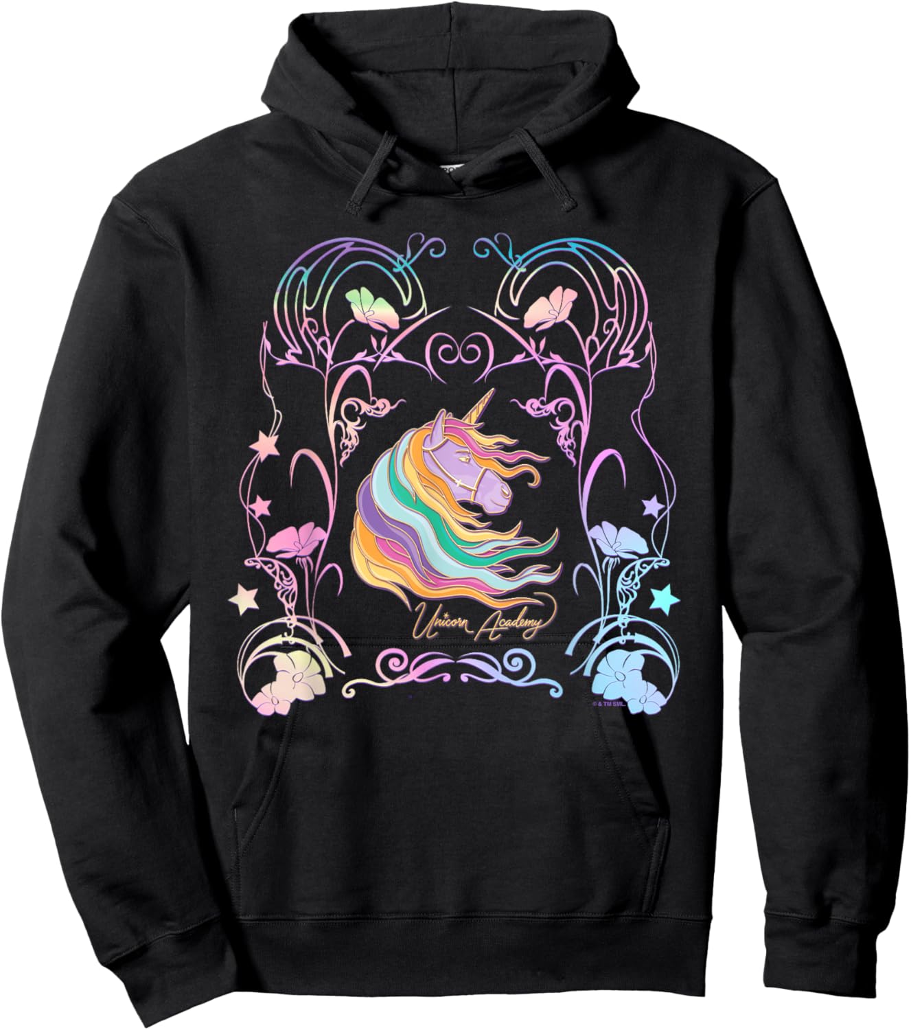 Unicorn Academy Enchanting Graphic Logo Hoodie - Hoodie | Black