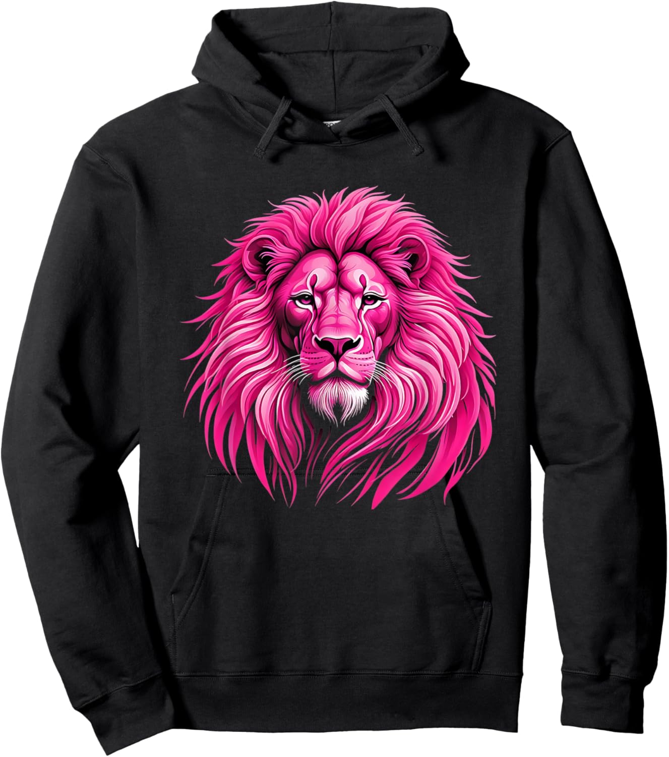 Pink Lion Breast Cancer Awareness Survivor Warrior Hoodie - Hoodie | Black