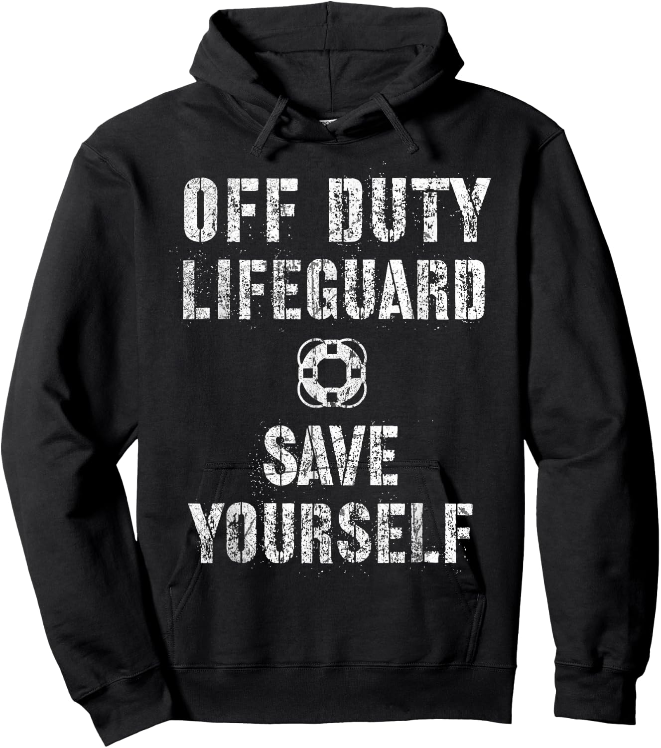 Funny Off Duty Save Yourself Lifeguard Swimming Pool Beach Hoodie - Hoodie | Black