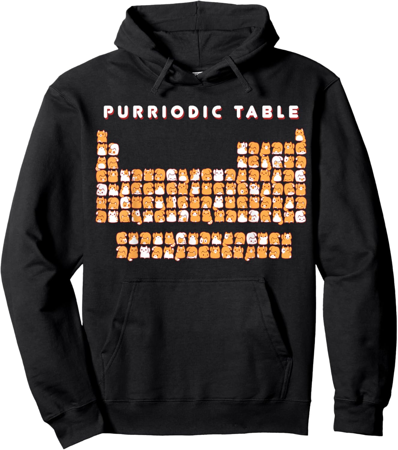 purriodic table cat funny Women Girls Kids Hoodie - Hoodie | Black