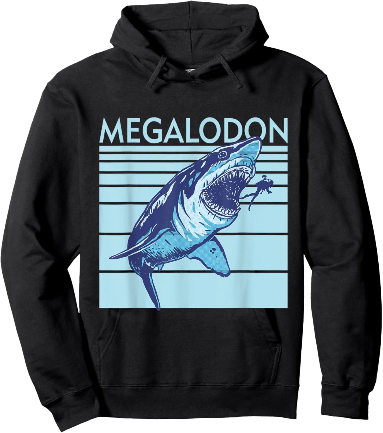 Megalodon Shark Fossil Tooth Hunter Paleontology Ocean Water Hoodie - Hoodie | Black