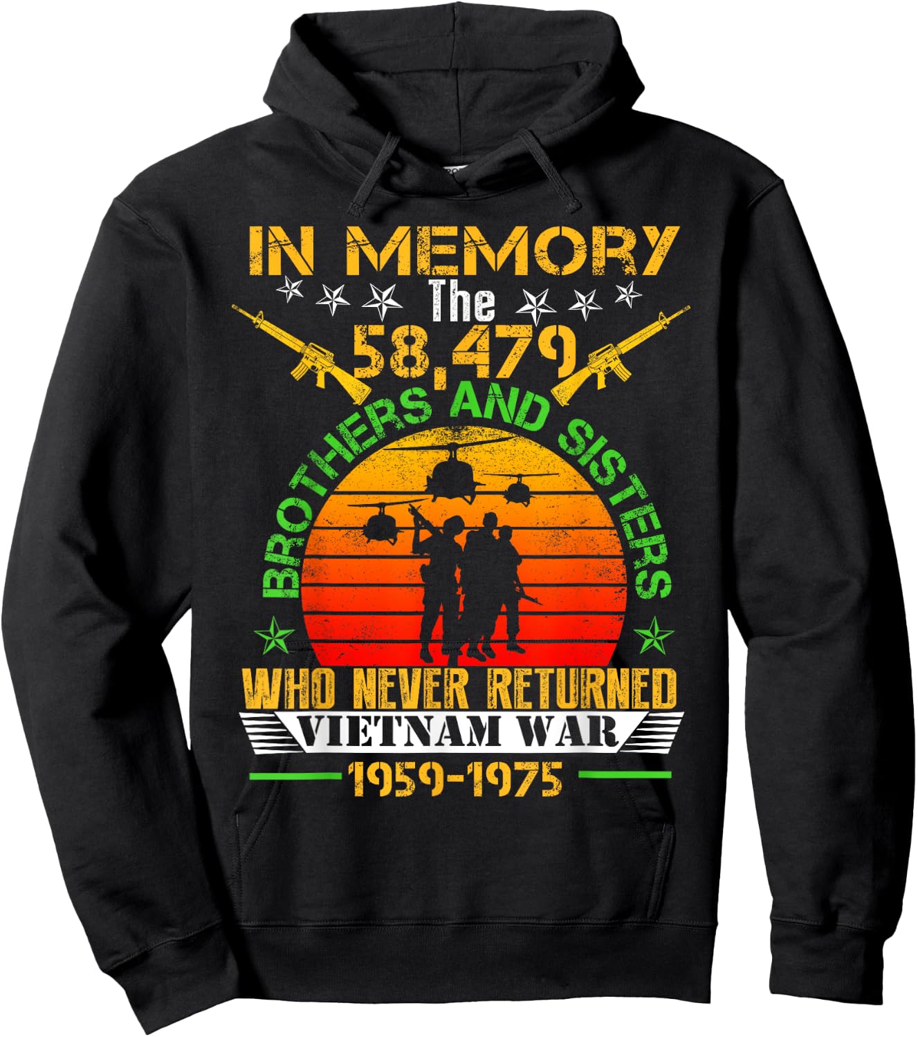 Vietnam Veteran In Memory The War Vietnam Gift Hoodie - Hoodie | Black