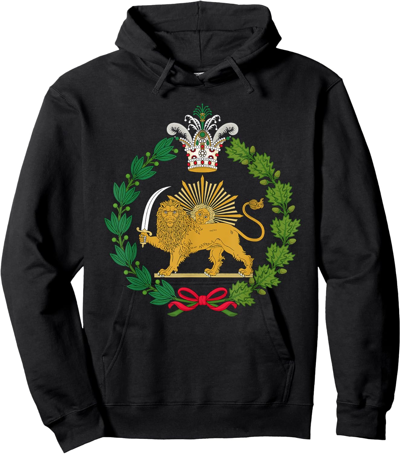 Iranian pride lion and sun of Qajar and Pahlavi Hoodie - Hoodie | Black