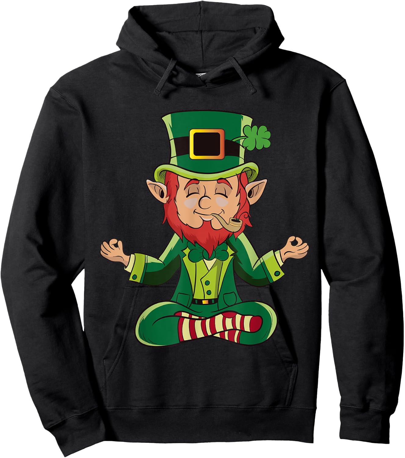 Meditating Yoga Leprechaun for Irish and St Paddy's Hoodie - Hoodie | Black