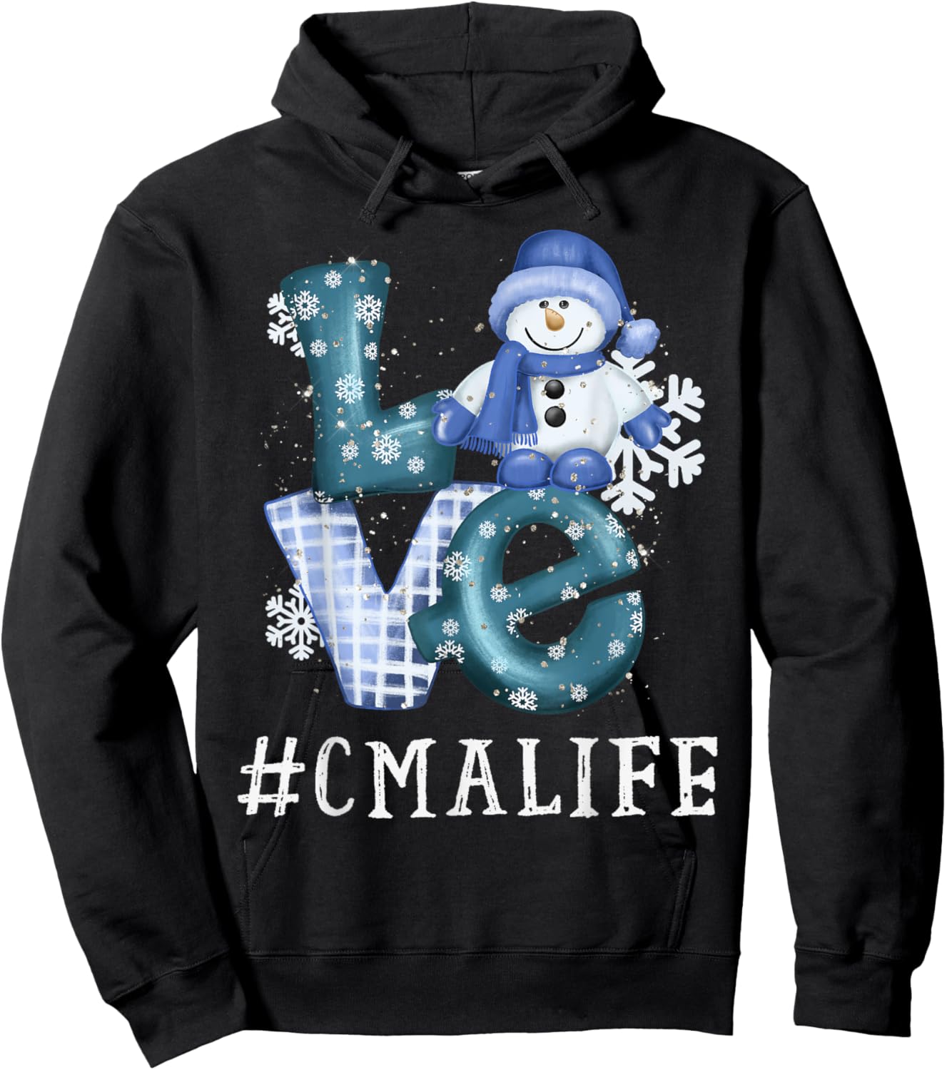 CMA Certified Medical Assistant Love Snowman Winter Season Hoodie - Hoodie | Black