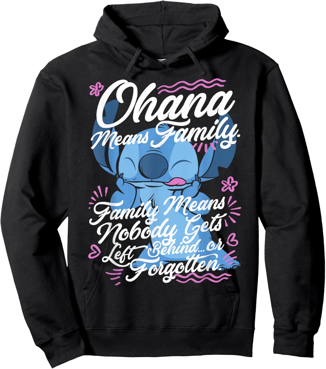 Disney Lilo & Stitch Stitch Day Ohana Means Family Hoodie - Hoodie | Black