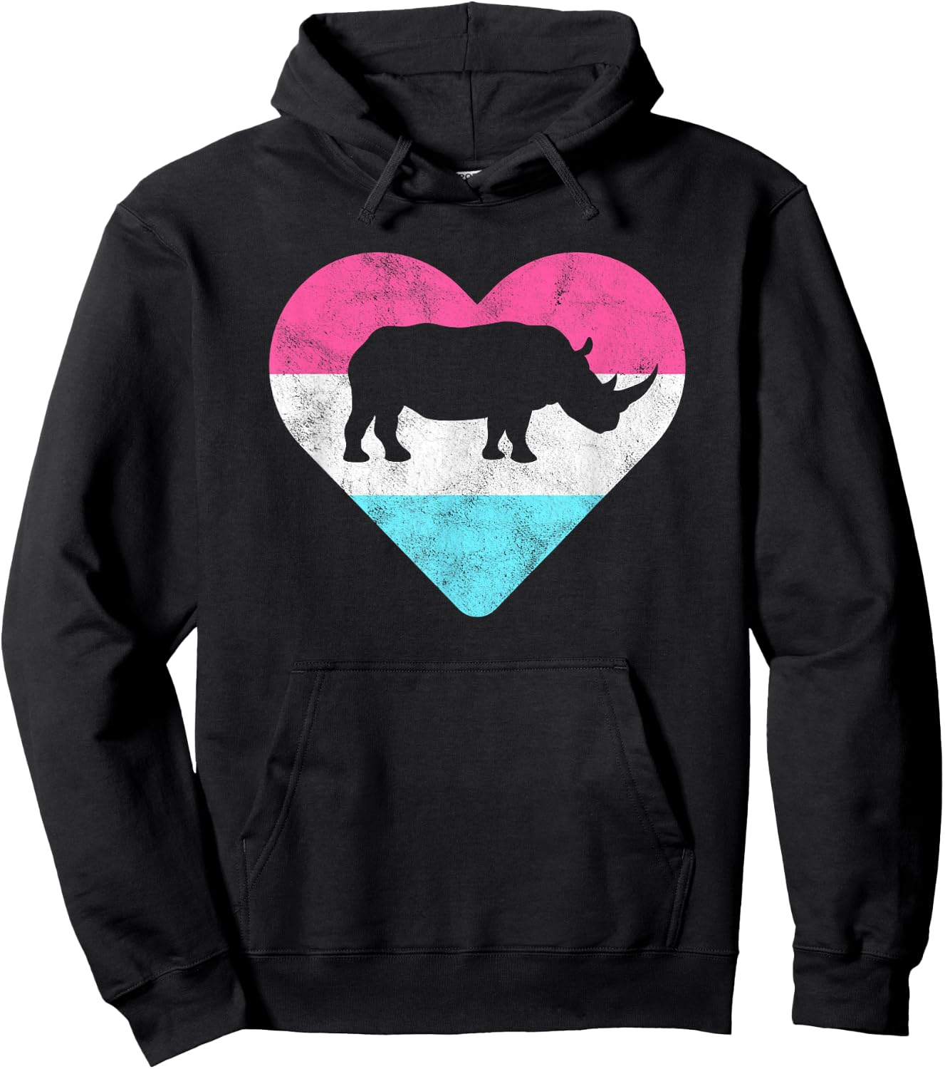 Retro Vintage Rhino Rhinoceros Gift or Girls Hoodie - Hoodie | Black