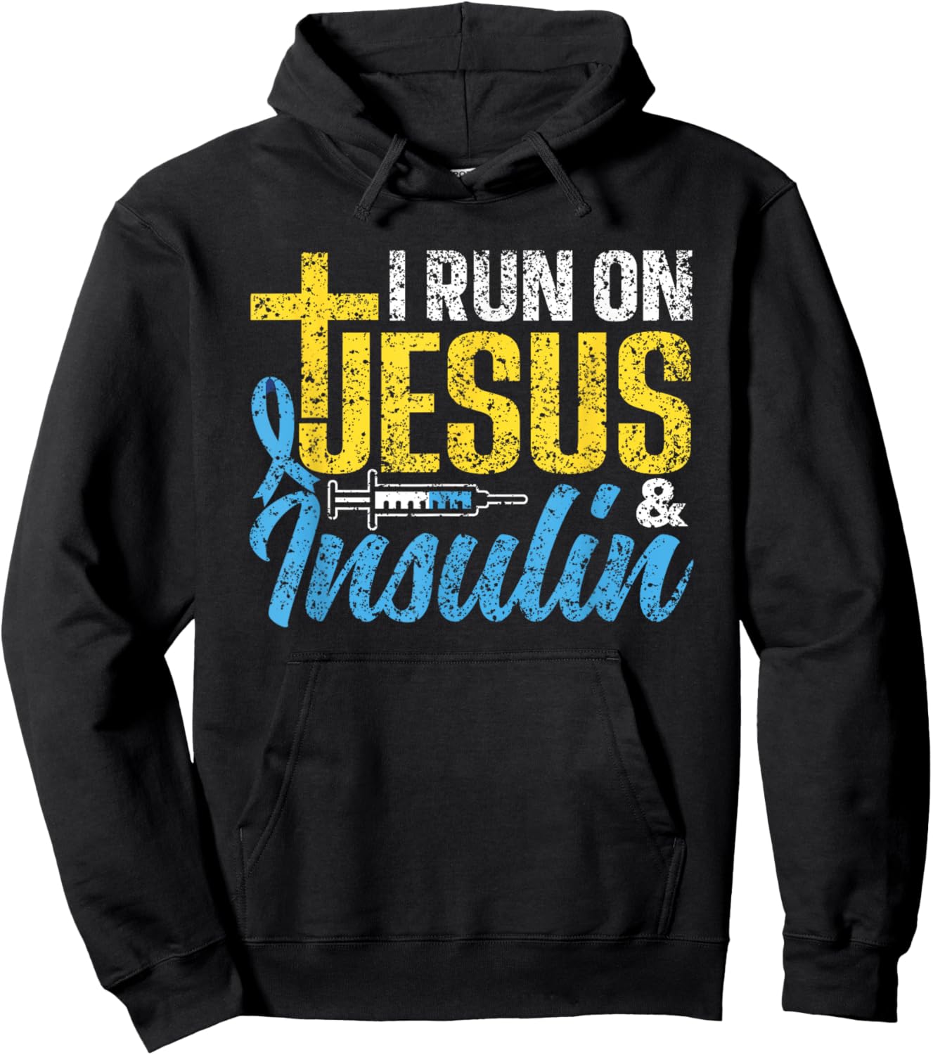 I Run On Jesus & Insulin Patient Type Diabetic Diabetes Hoodie - Hoodie | Black