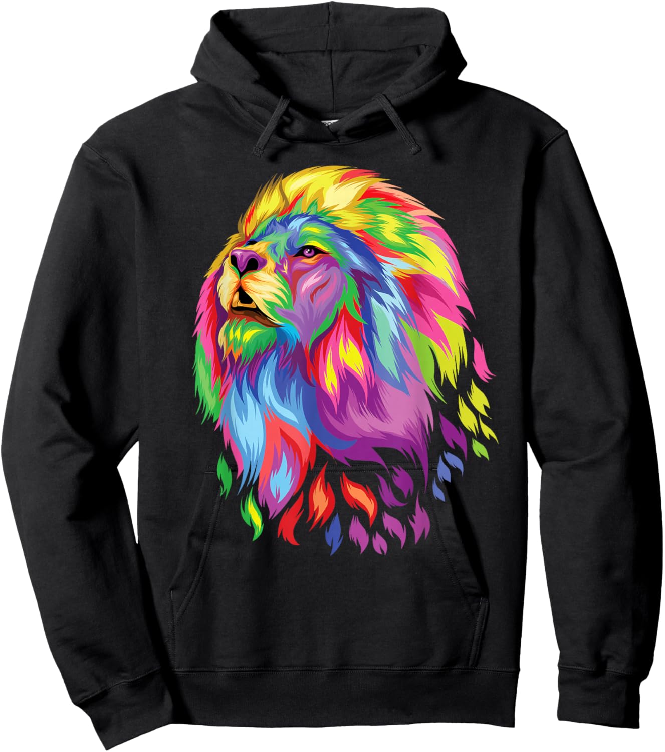 colorful lion head art face for lover King Africa Animals Hoodie - Hoodie | Black