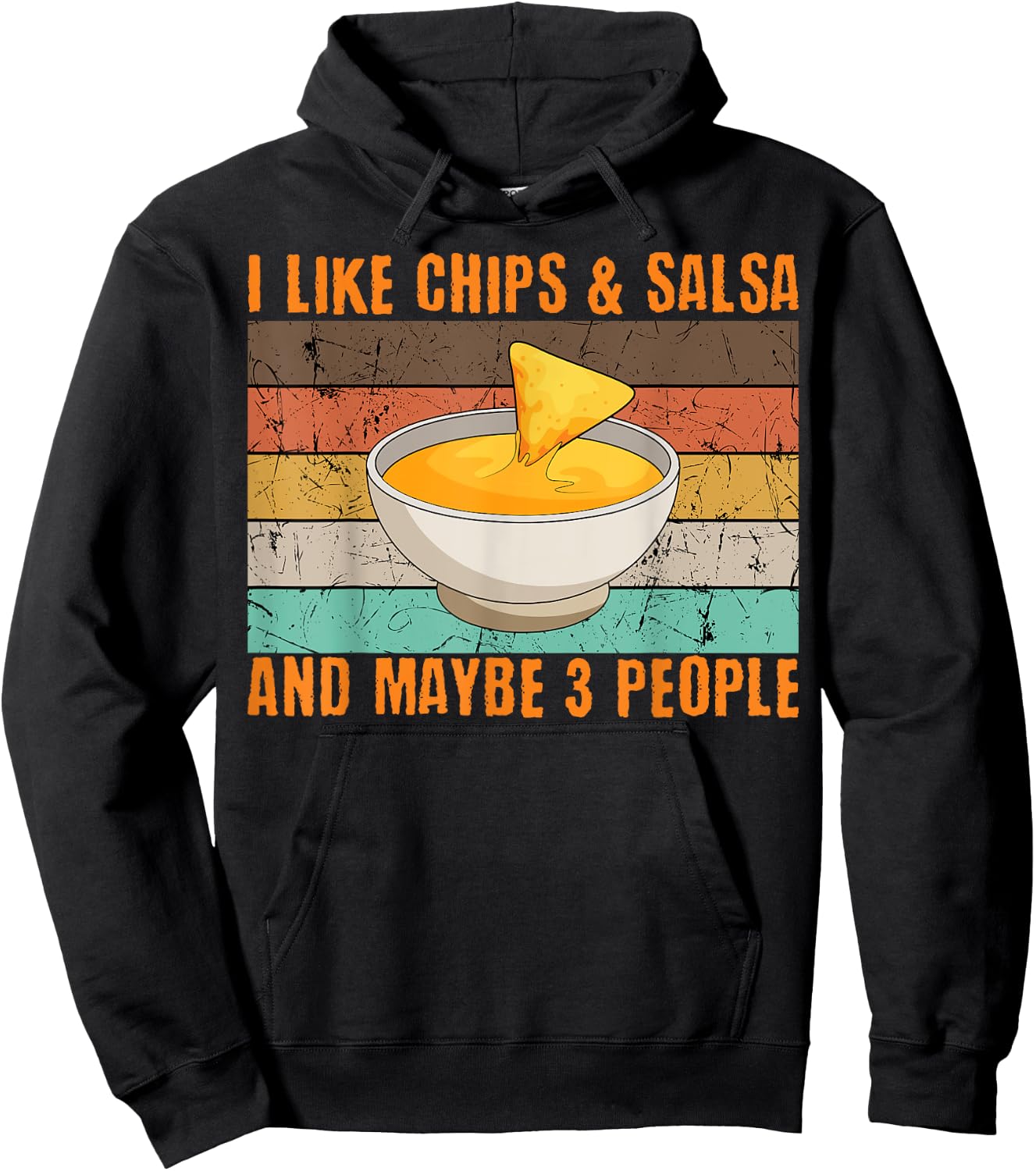Salsa And Chips Intovert Retro Vintage Mexican Cinco De Mayo Hoodie - Hoodie | Black