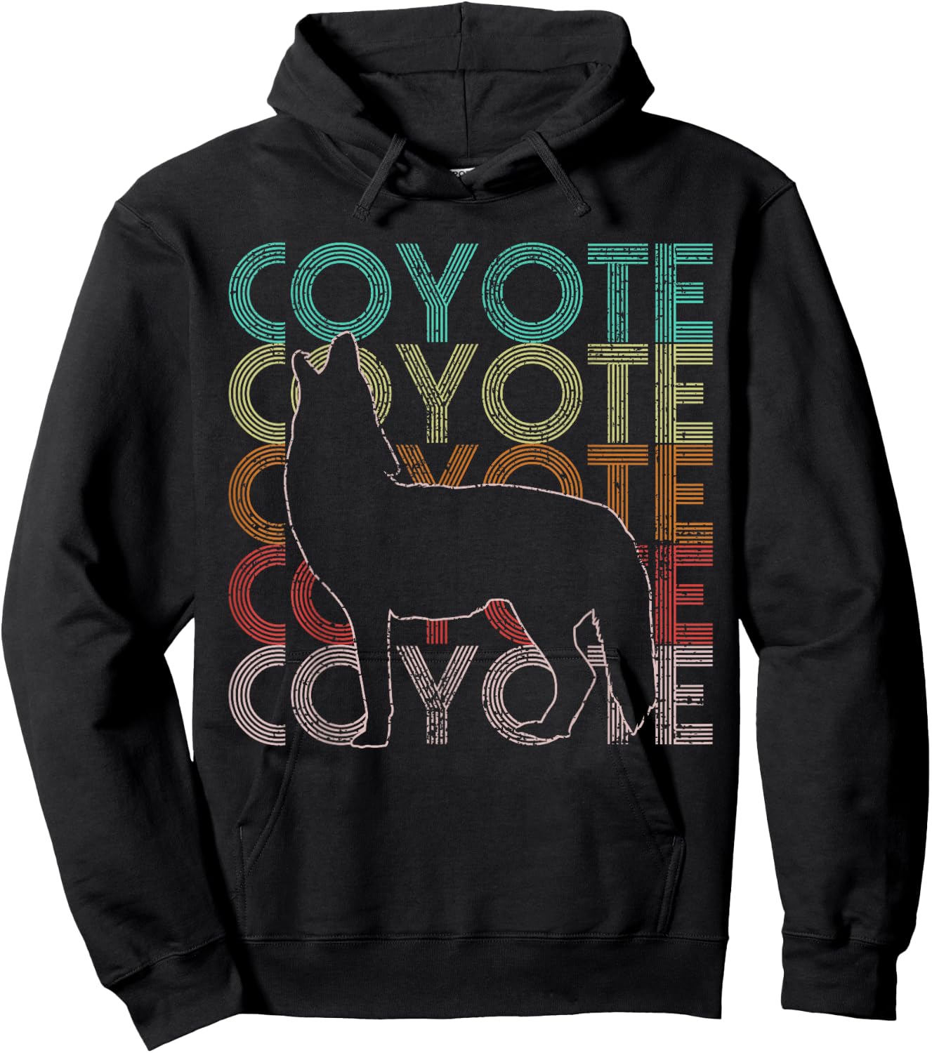 Coyote Retro Vintage Hoodie - Hoodie | Black