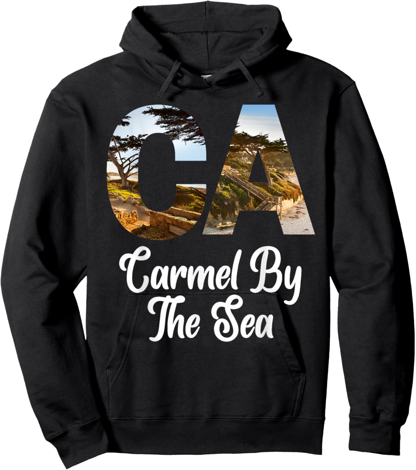 Carmel By The Sea California CA Souvenir Design Hoodie - Hoodie | Black