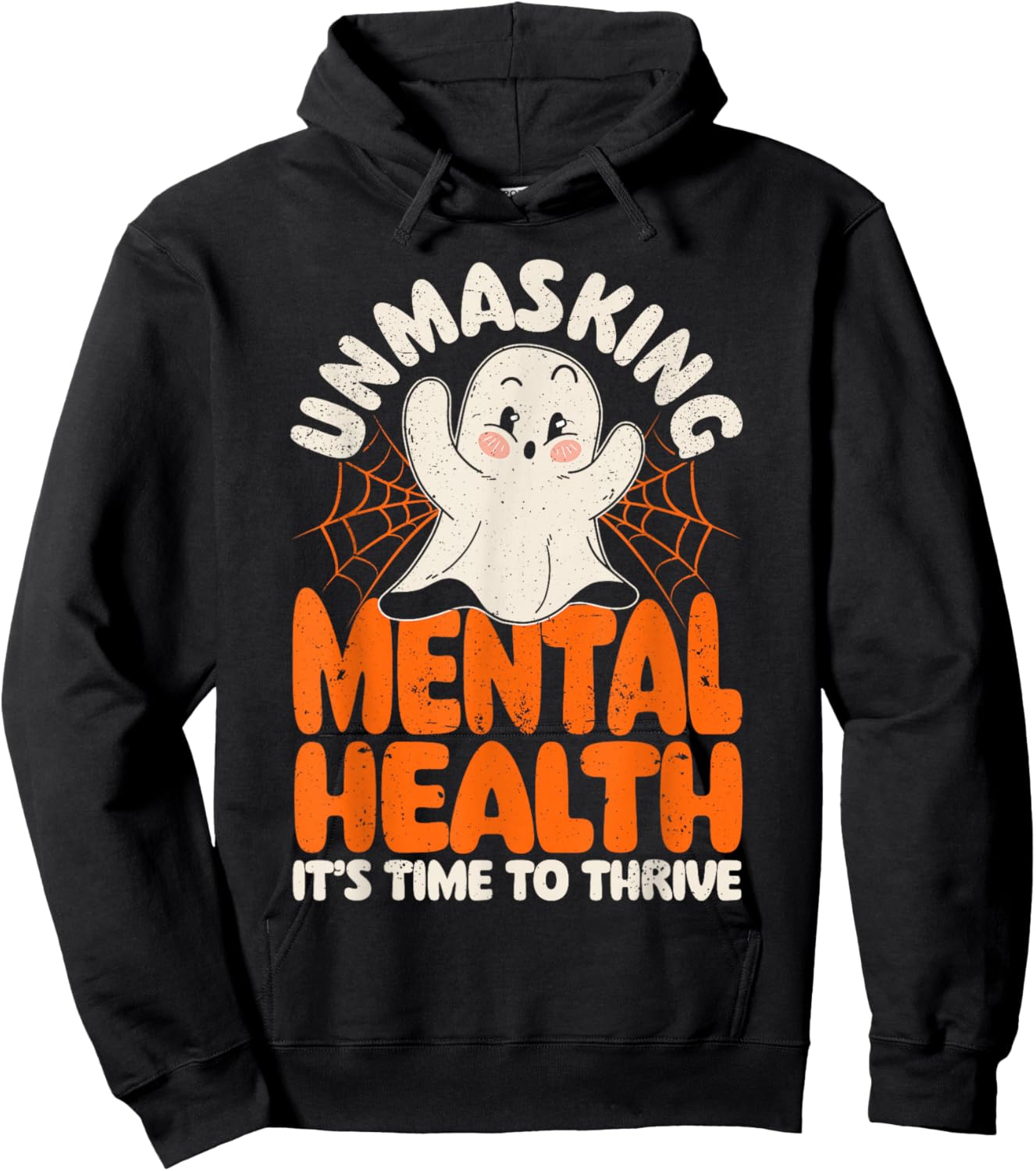 Mental Health Unmasking Mental Health Halloween Hoodie - Hoodie | Black