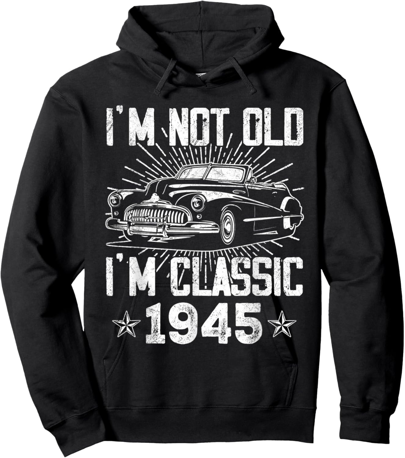 80 Year Old Vintage Classic Car 1945 80th Birthday Gifts Men Hoodie - Hoodie | Black
