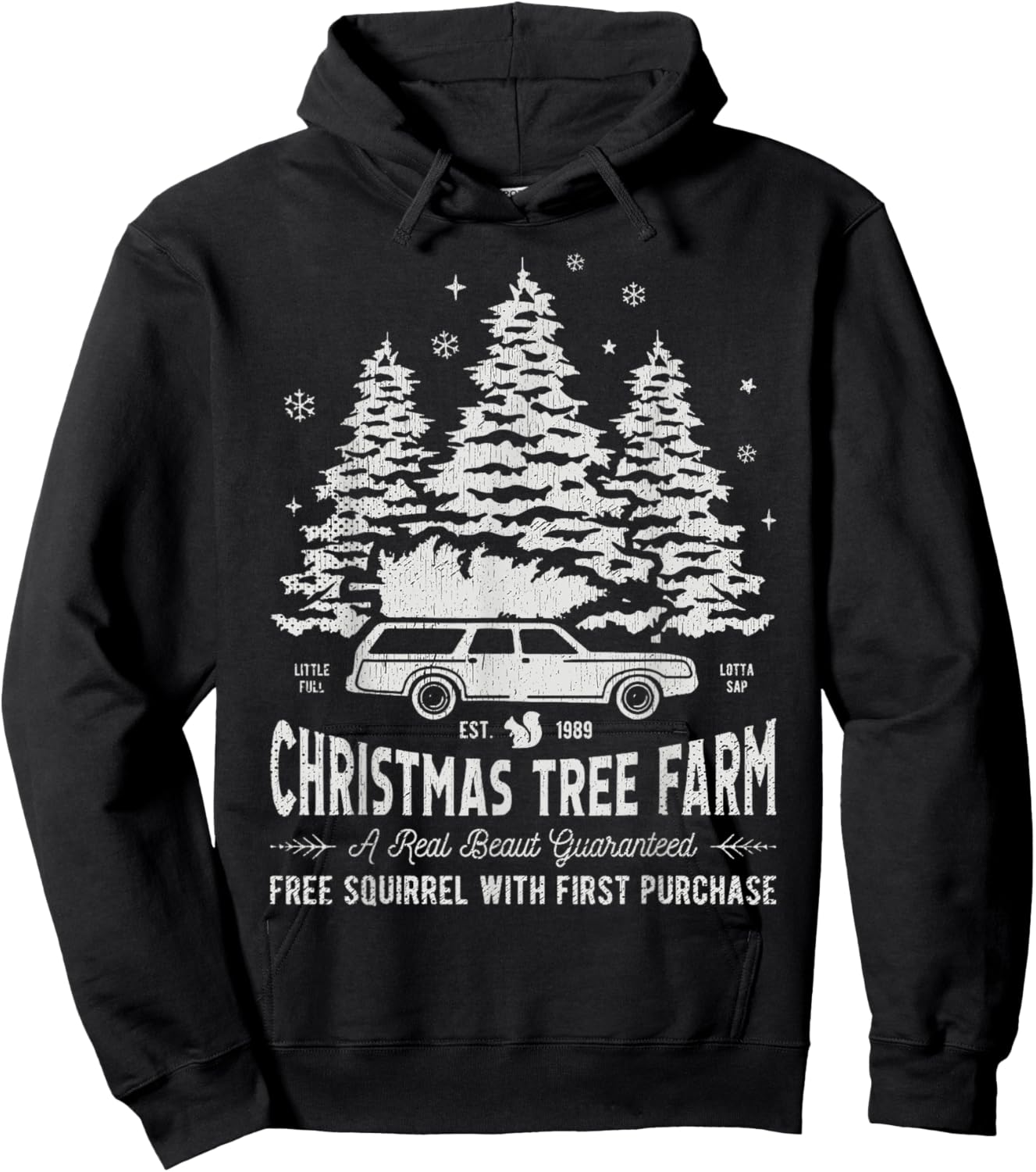 Christmas Movie Car Christmas Tree Farm Funny X-Mas Hoodie - Hoodie | Black