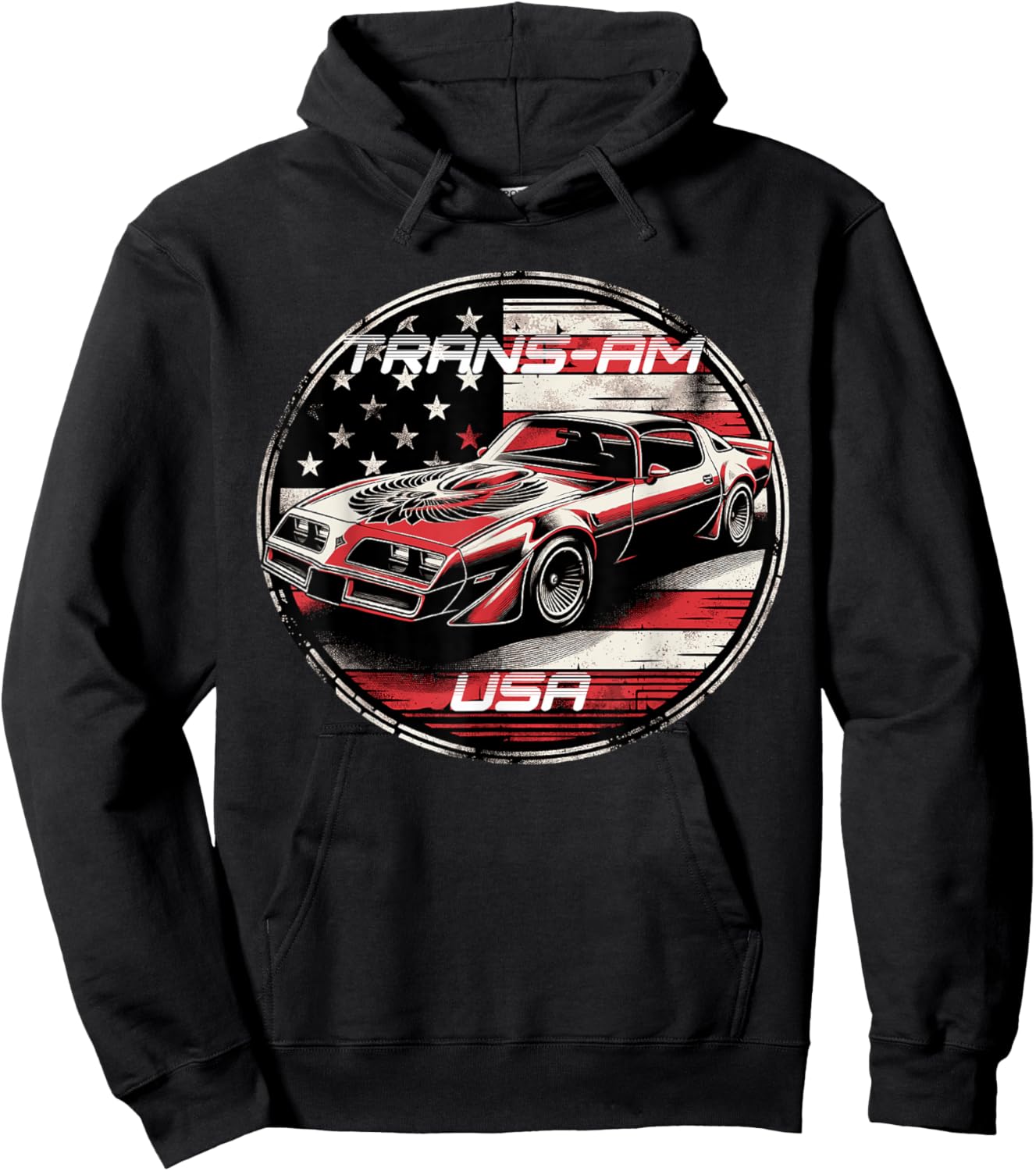 Trans Am Muscle Car American Muscle Trans Am Nation USA Flag Hoodie - Hoodie | Black