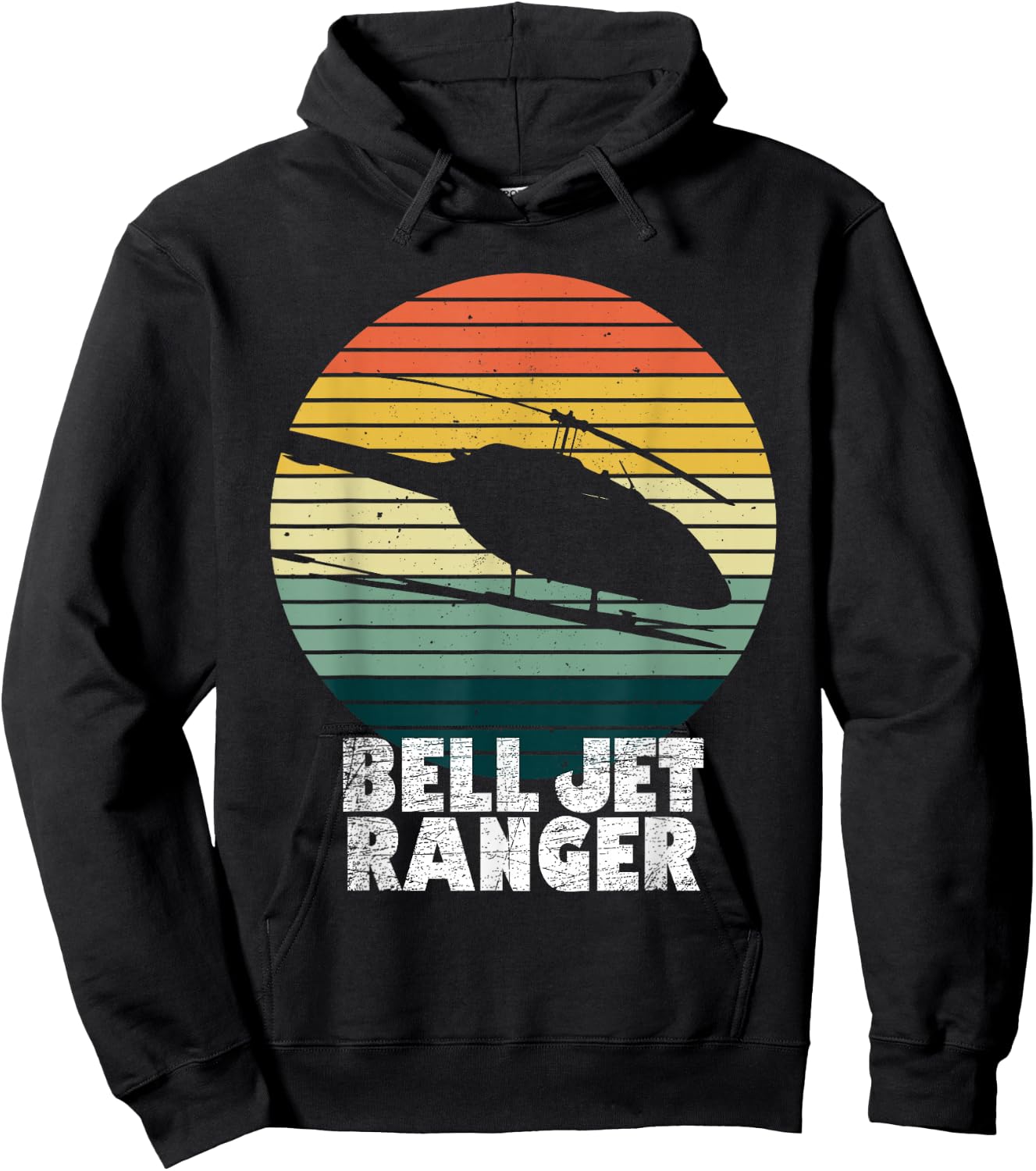 Helicopter Avitation Pilot Military Heli Bell Jet Ranger Hoodie - Hoodie | Black