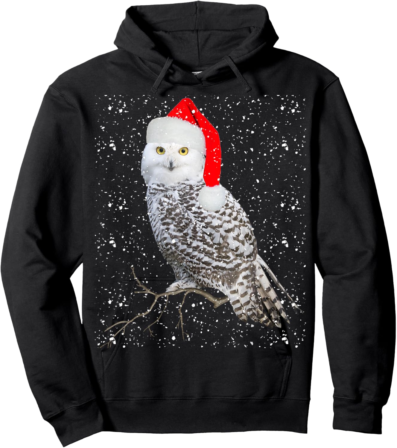 Christmas Snow Owl Hoodie - Hoodie | Black