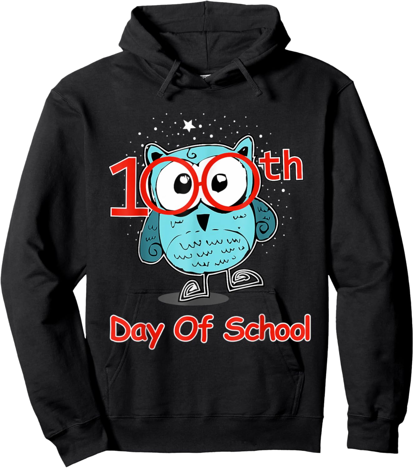 Cute Owl 100th Day Of School 100 Days Smarter Hoodie - Hoodie | Black