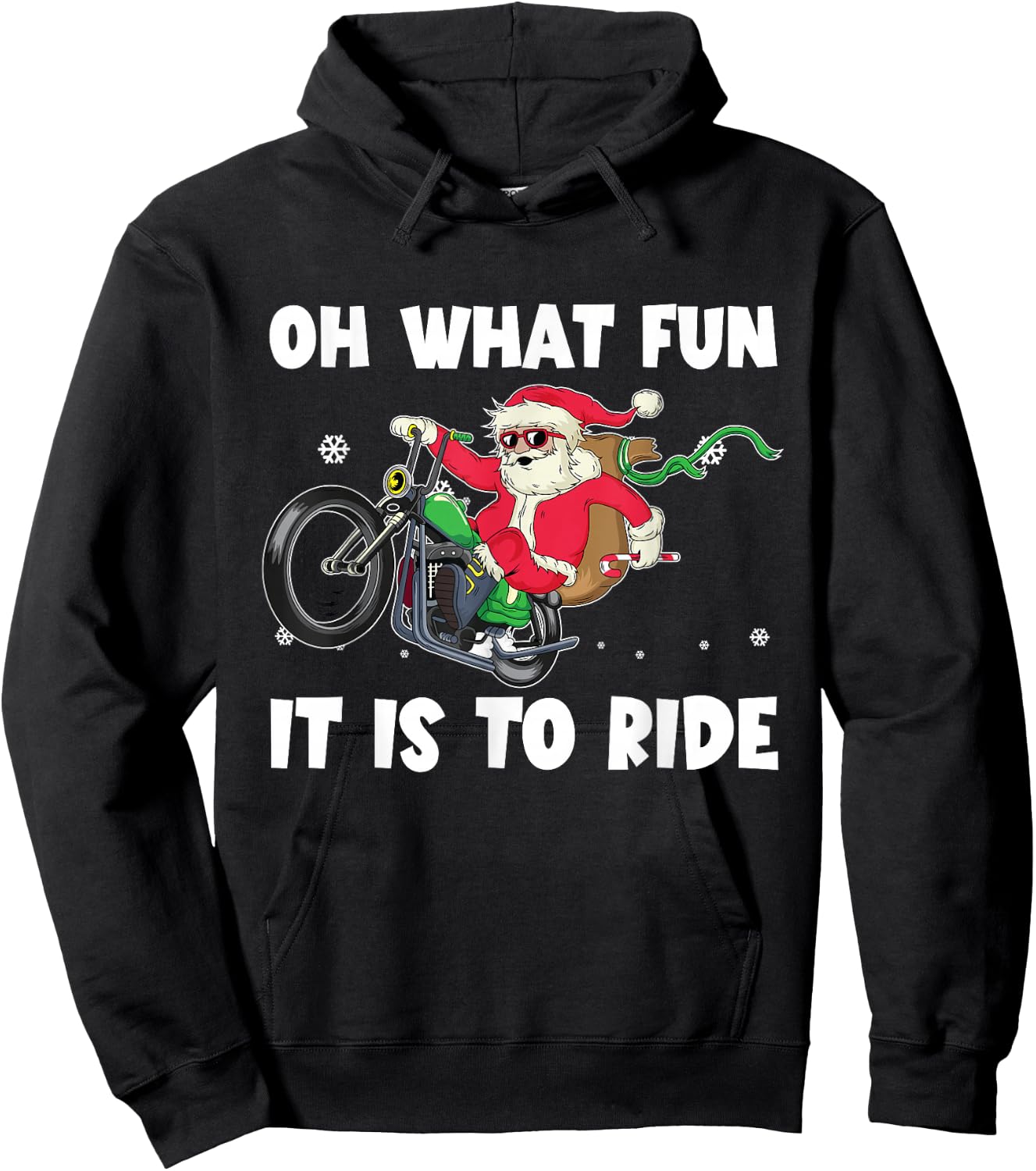 Christmas Biker Santa Motorcycle Christmas is coming Hoodie - Hoodie | Black
