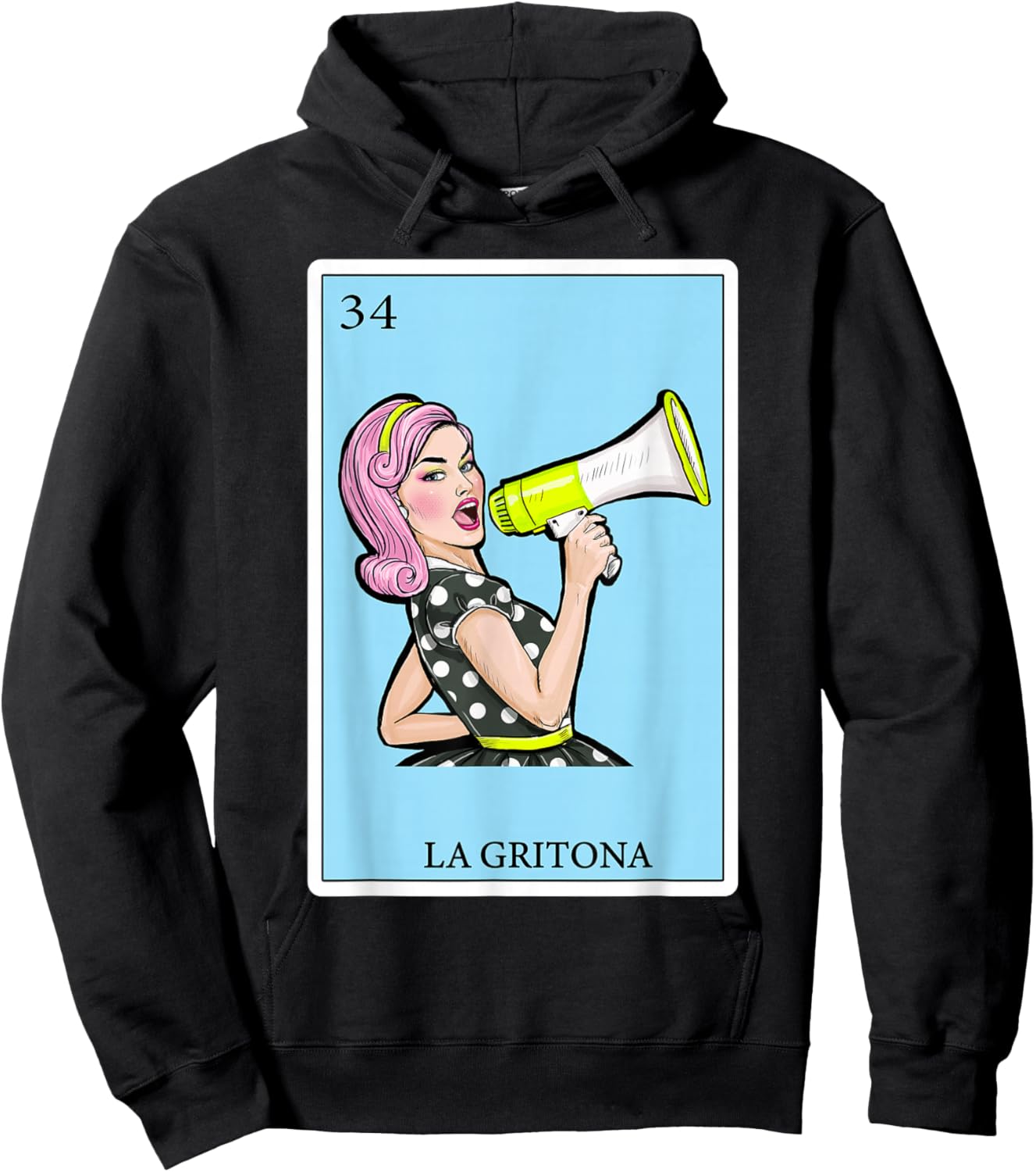 La Gritona Gifts Spanish-Mexican Bingo Card Latinas Hoodie - Hoodie | Black