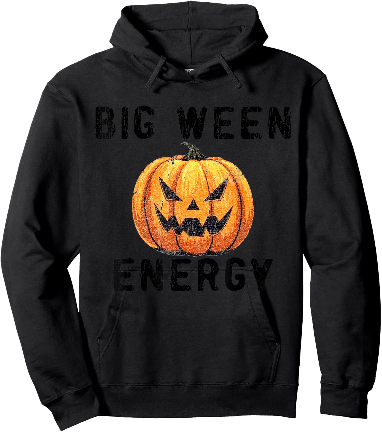 Big Ween Energy Spooky Pumpkin Face Halloween Hoodie - Hoodie | Black