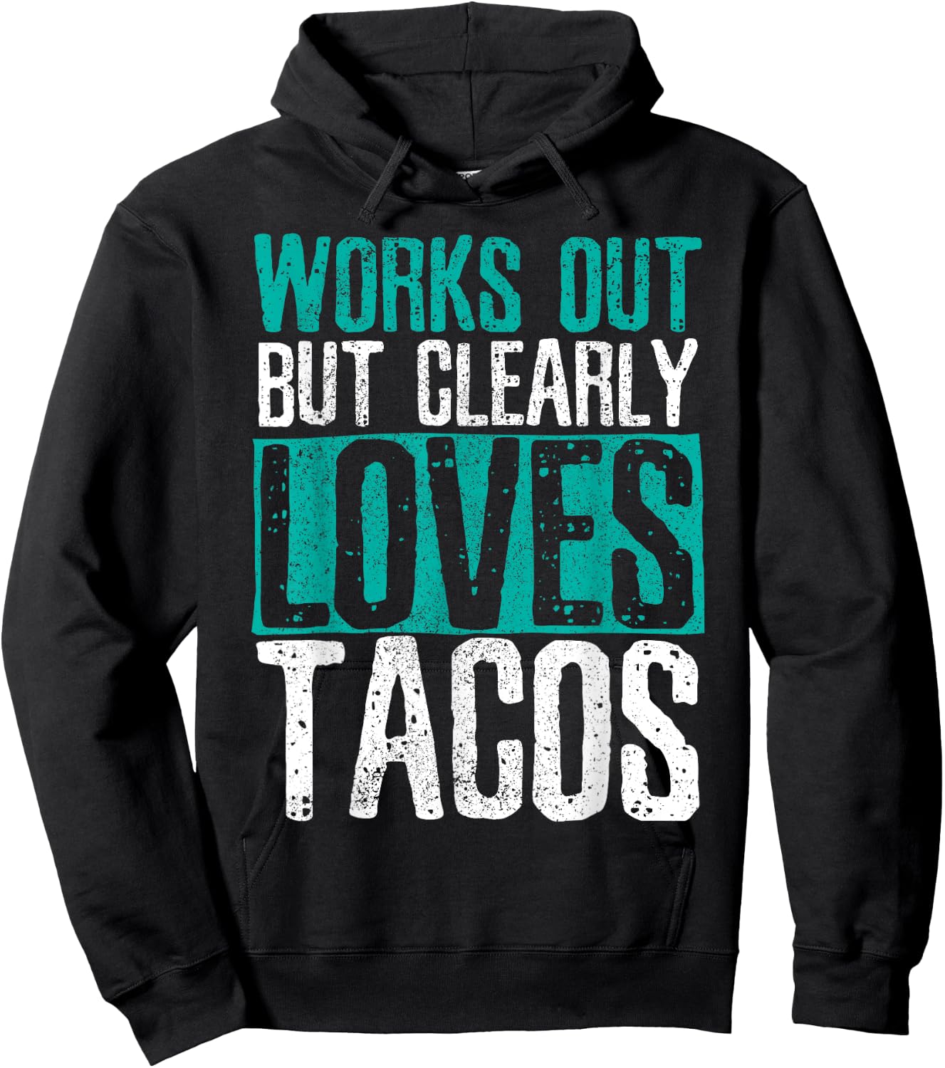Works Out But Clearly Loves Tacos - Gym Fitness Funny Gift Hoodie - Hoodie | Black