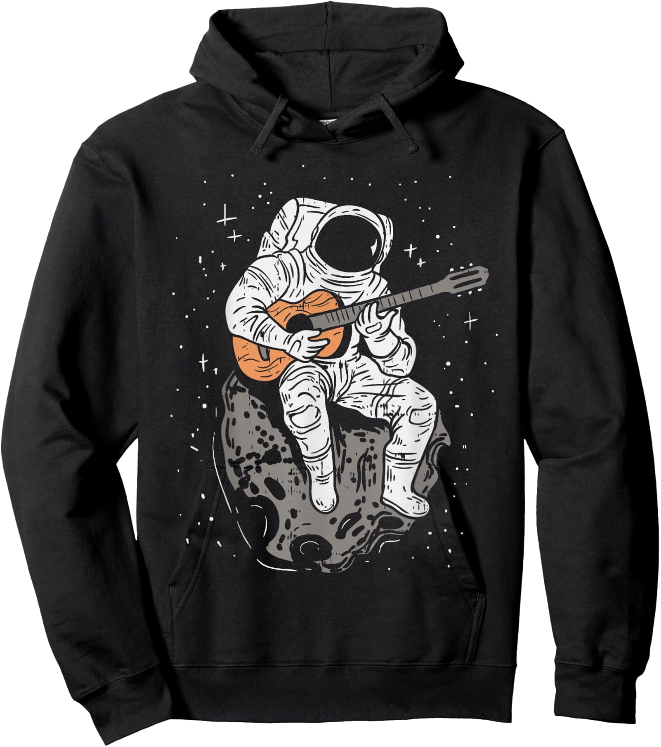 Astronaut Playin Guitar Shirt Galaxy Spaceman Guitarist Gift Hoodie - Hoodie | Black