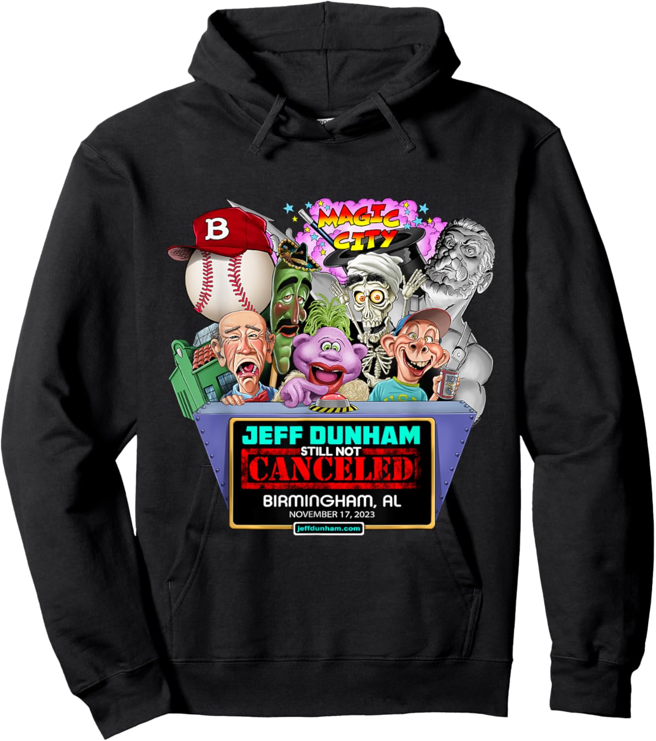 Jeff Dunham Birmingham, AL (2023) Hoodie - Hoodie | Black
