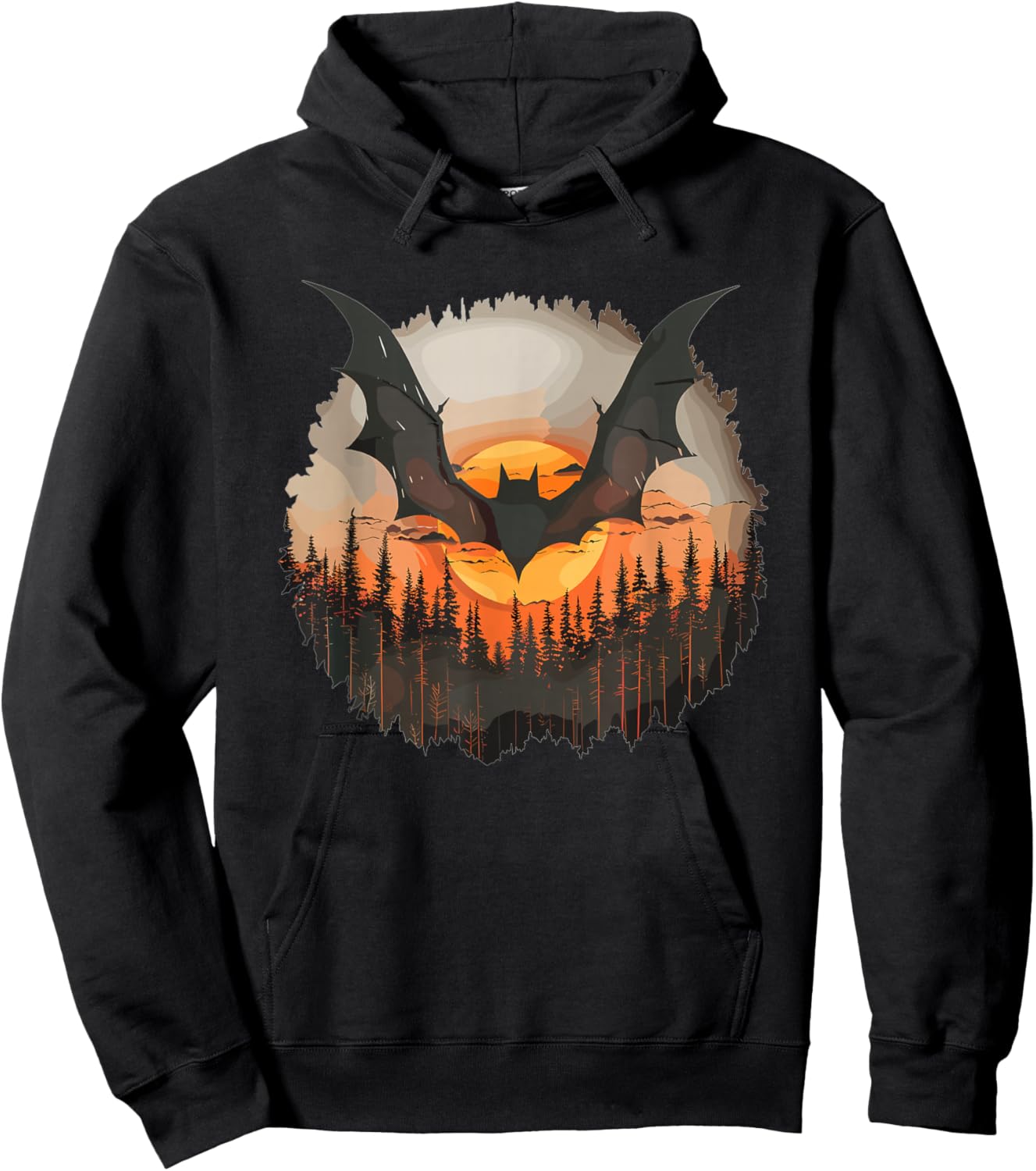 Aesthetic Bat in the Forest I Bat Hoodie - Hoodie | Black
