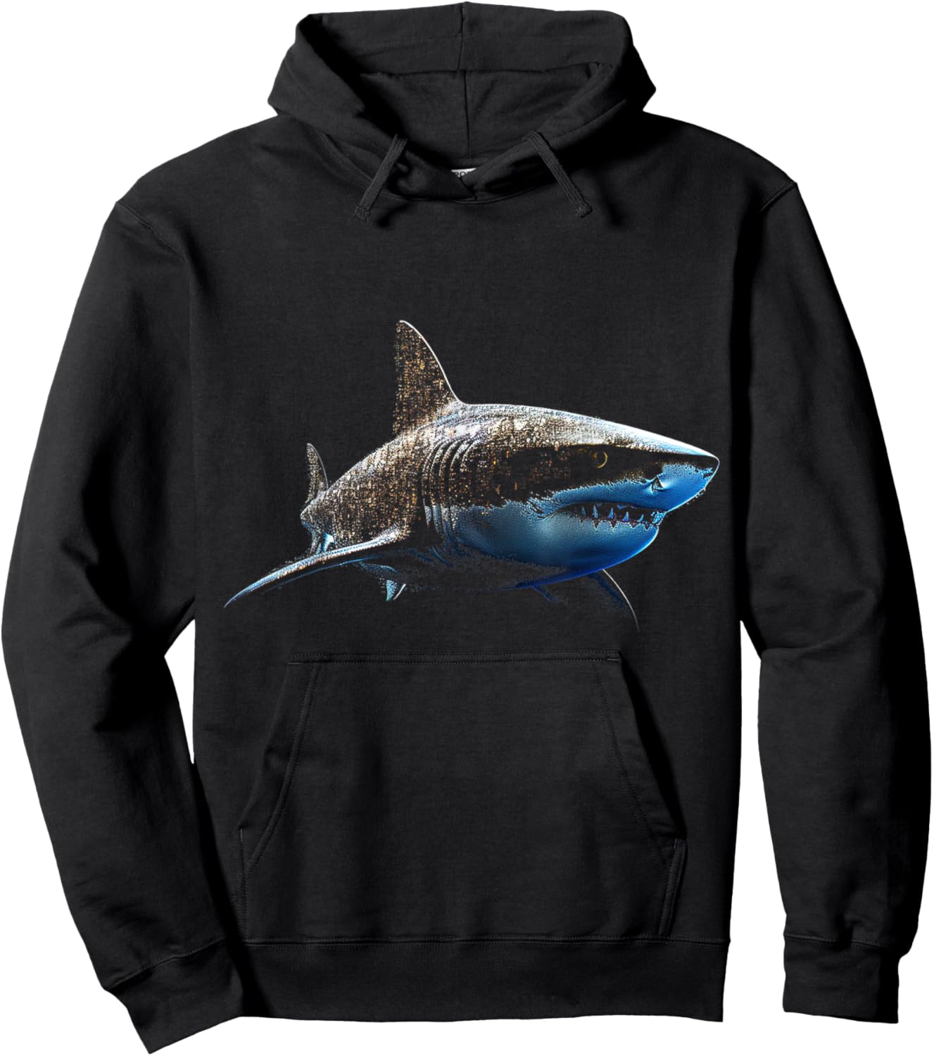 Shark Love Pixel Art Animal Illustration Graphic Shark Hoodie - Hoodie | Black