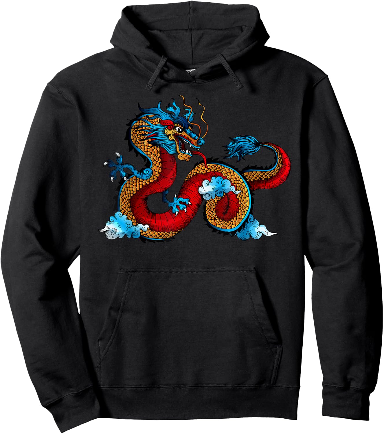 Beautiful Chinese Dragon in The Clouds Art Hoodie - Hoodie | Black