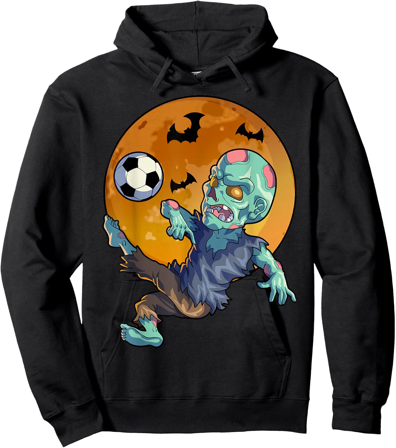 Soccer Zombie Halloween Men Boys Soccer Halloween Hoodie - Hoodie | Black