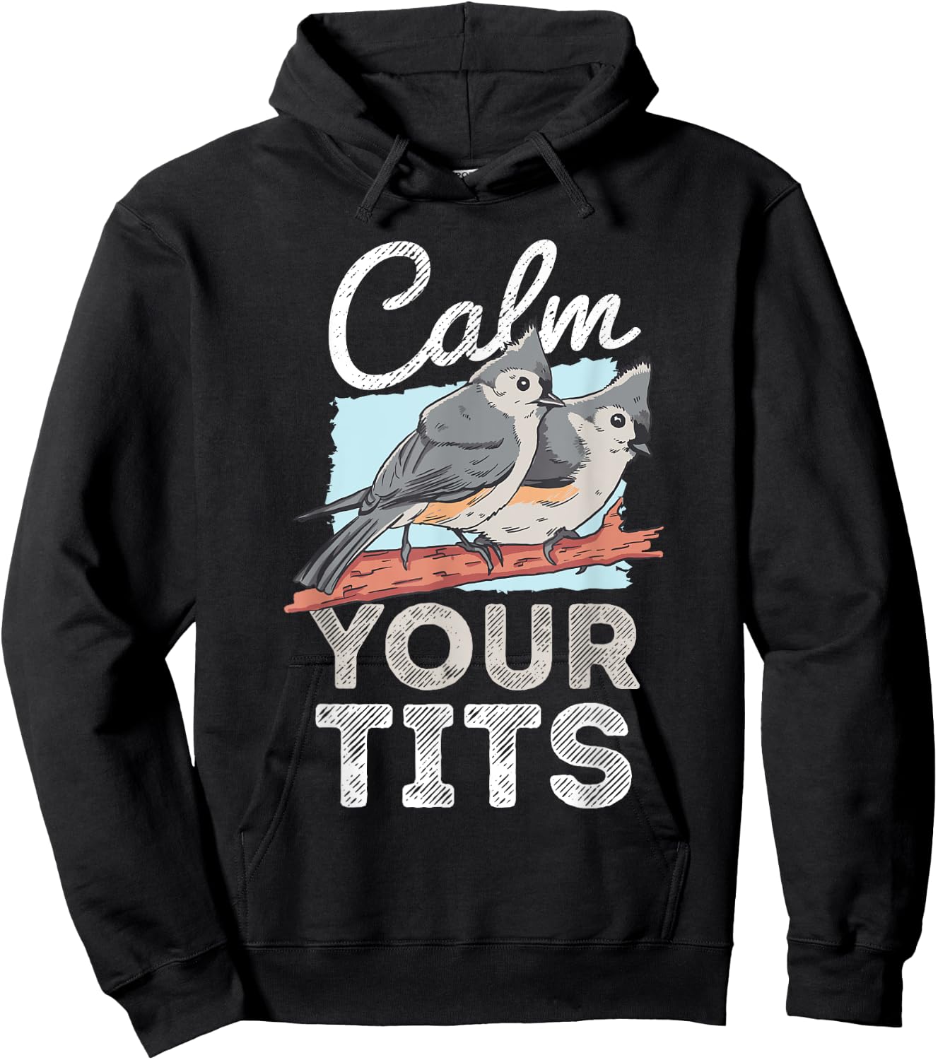 Funny Tufted Titmouse Bird Gift Hoodie - Hoodie | Black