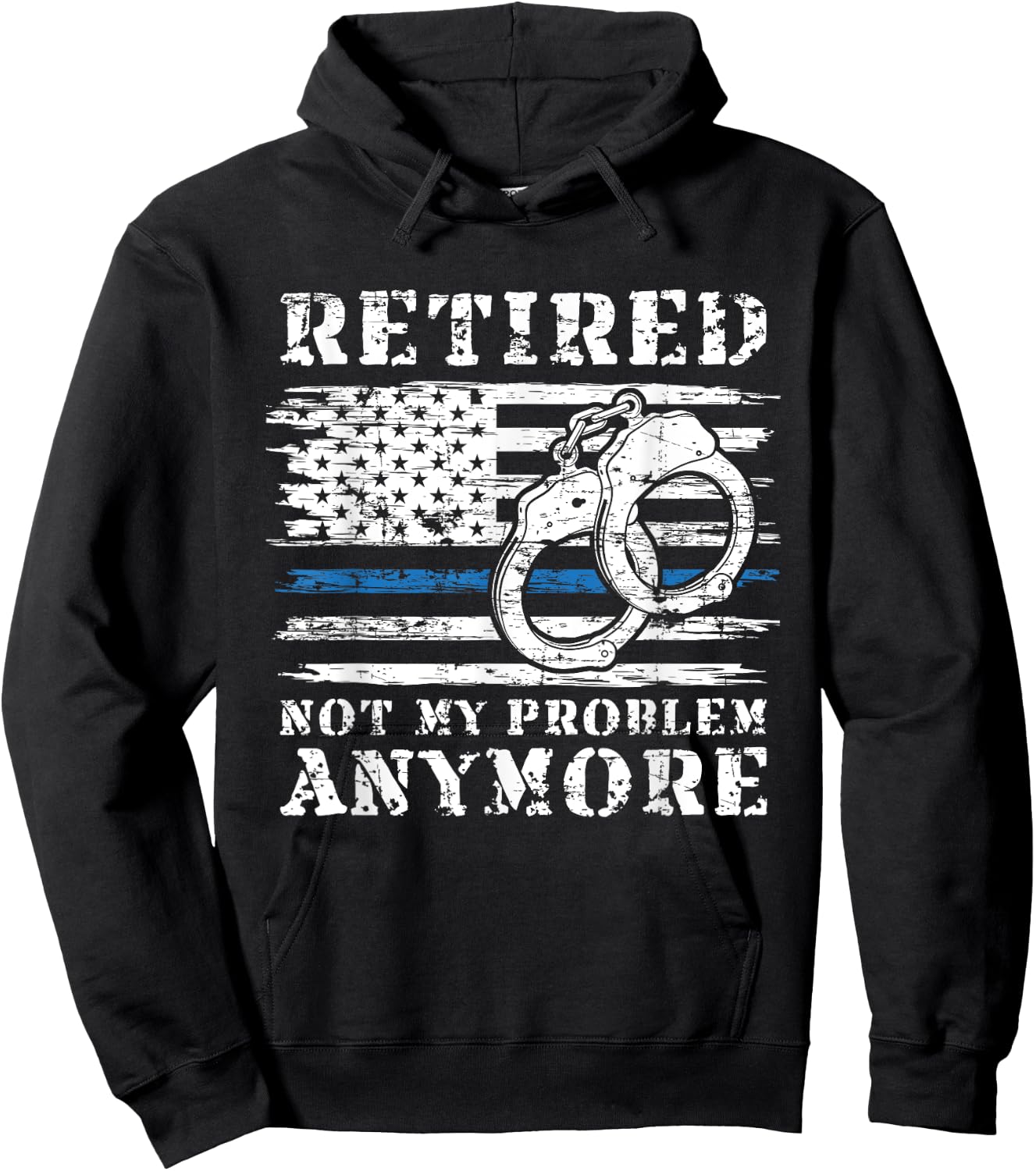 Retired Police Officer Retirement Gift Funny Police Hoodie - Hoodie | Black