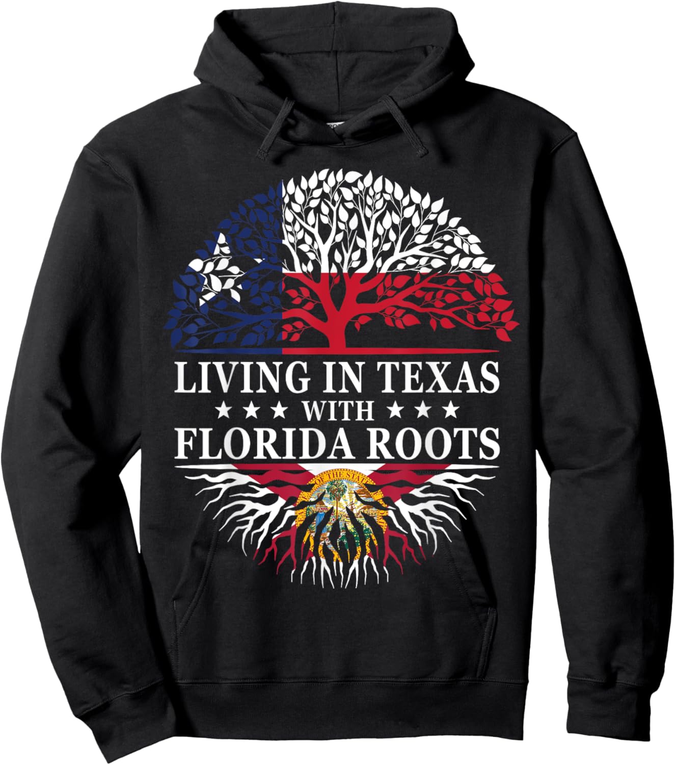 Living in Texas With Florida Roots Hoodie - Hoodie | Black