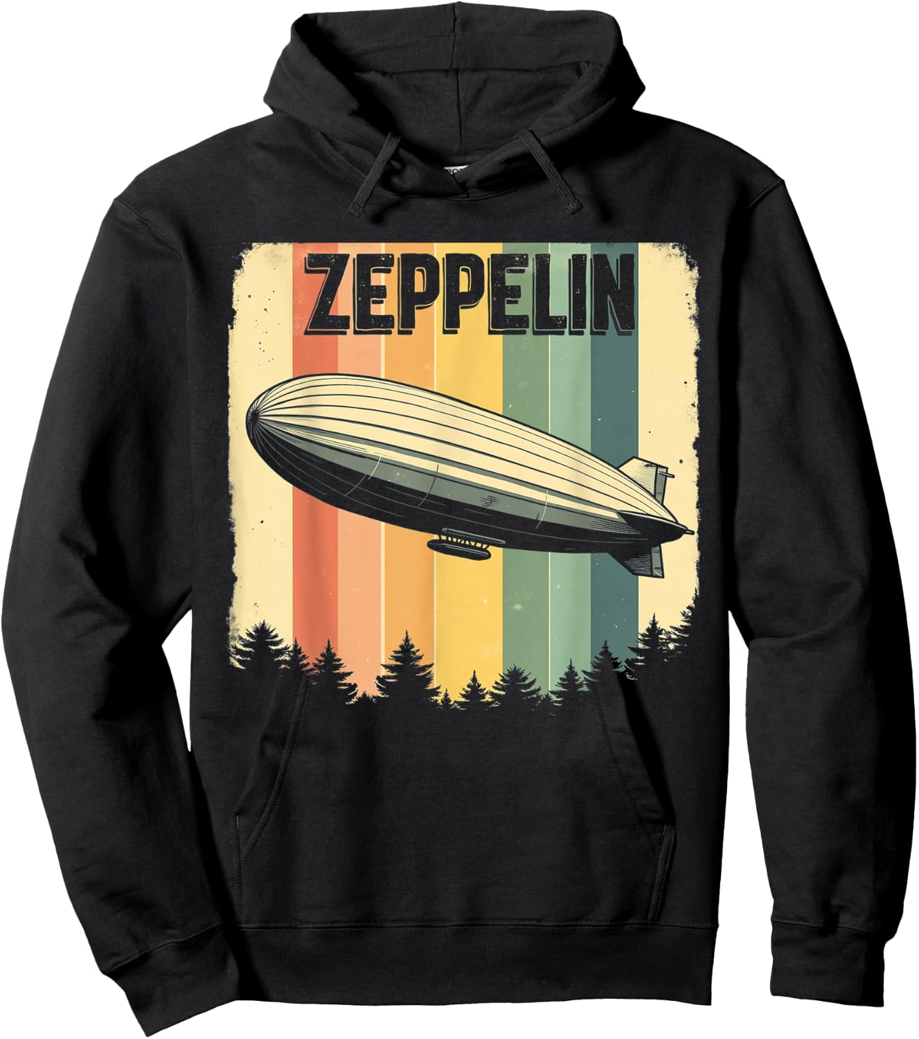 Zeppelin t Shirt Zepelin Vintage 70s 80s Dirigible Airship Hoodie - Hoodie | Black