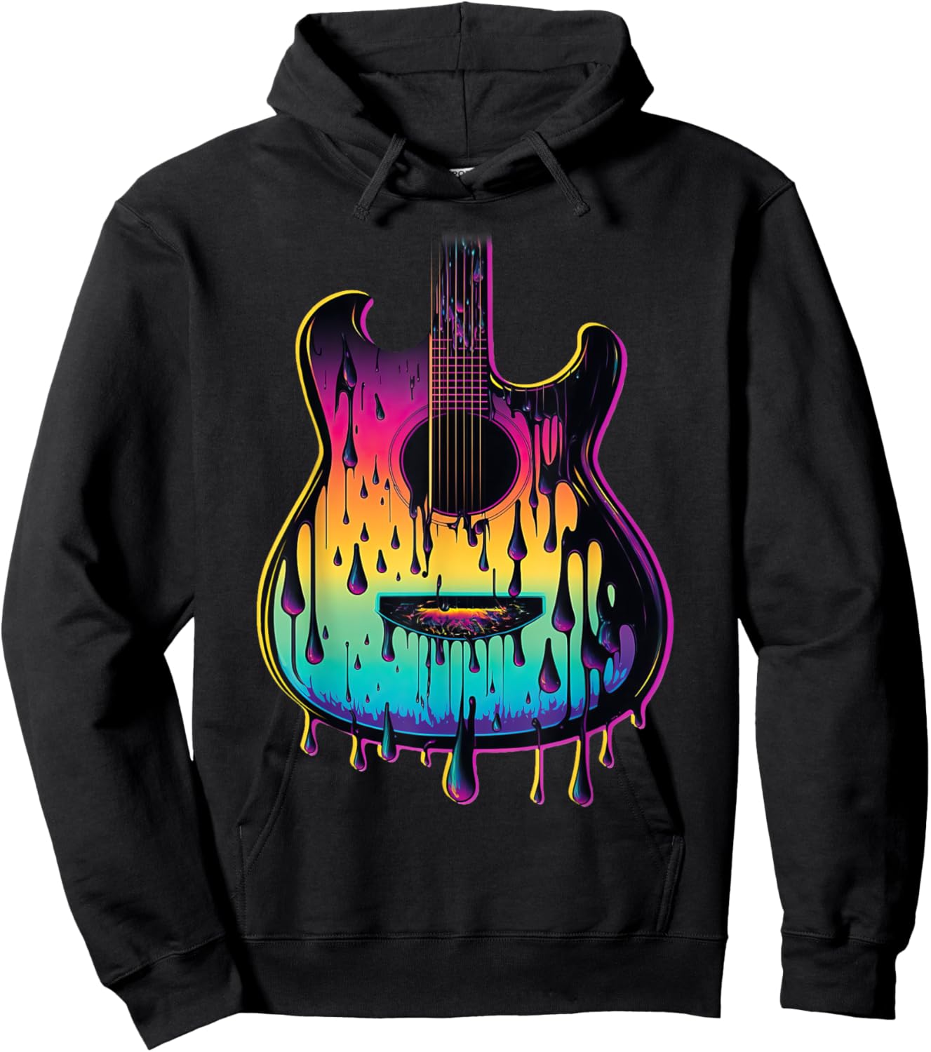 Guitar Graphic Music Lover - Acoustic Guitar Player Musician Hoodie - Hoodie | Black