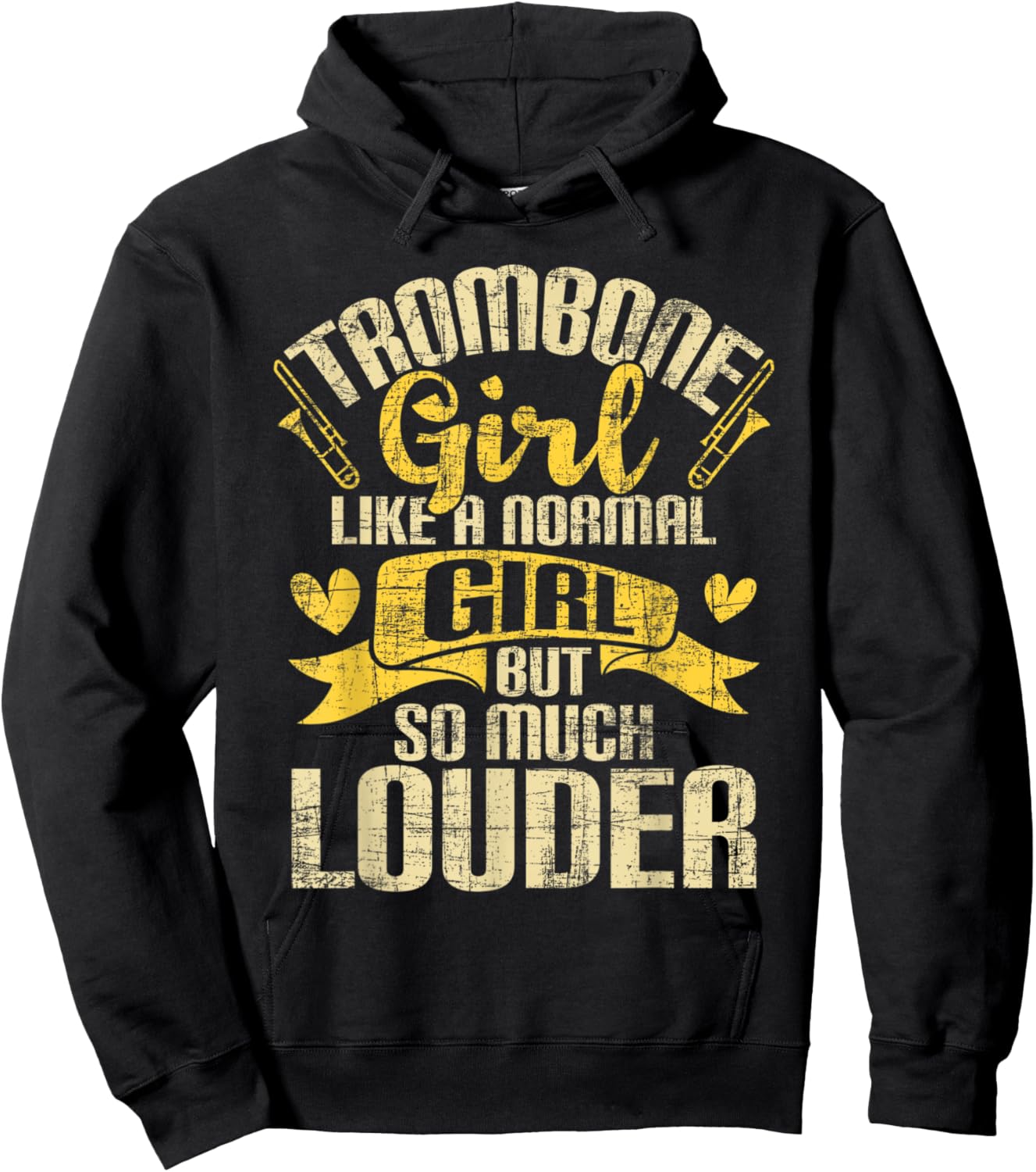 Trombone Girl Like A Normal Girl - Trombonist Music Lover Hoodie - Hoodie | Black
