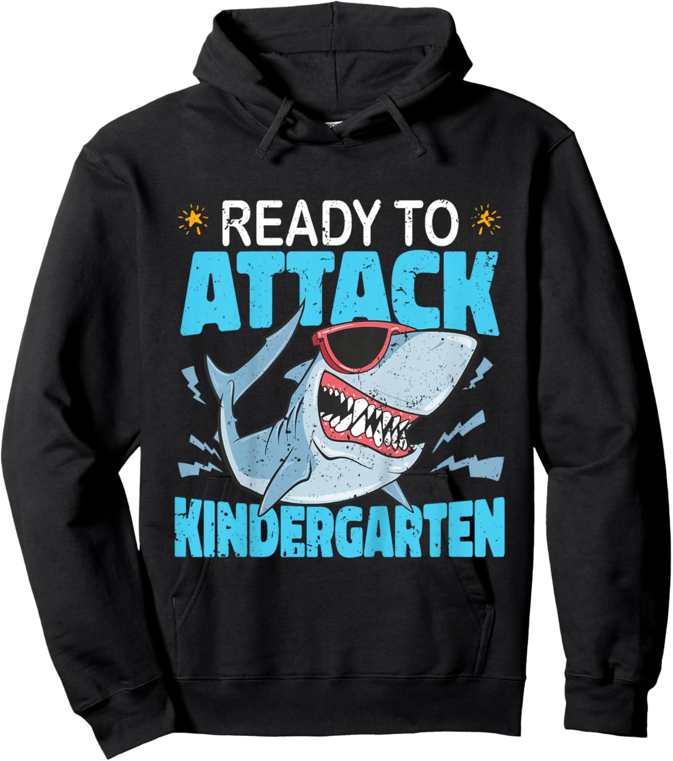 Kids Shark Ready To Attack Kindergarten Kids First Day Of School Hoodie - Hoodie | Black