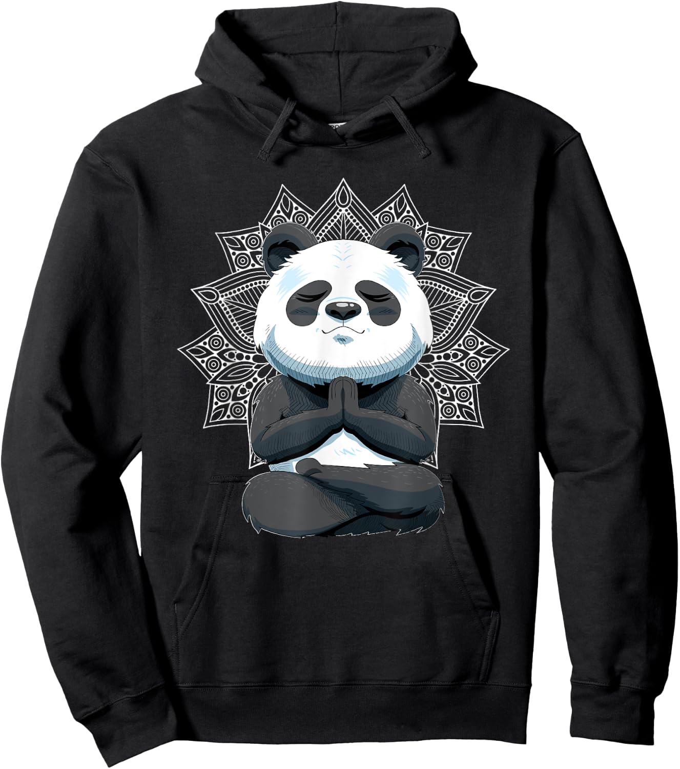 Meditating Panda Bear Yoga Pose Hoodie - Hoodie | Black