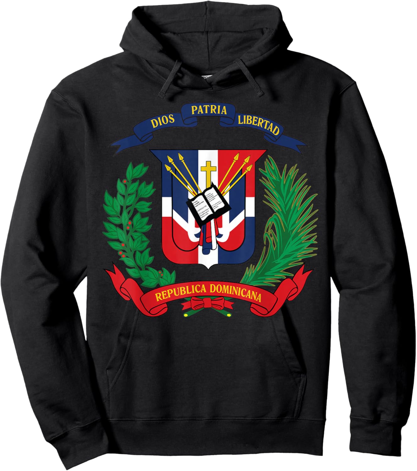 Dominikanische Republik Wappen National Emblem Hoodie - Hoodie | Black