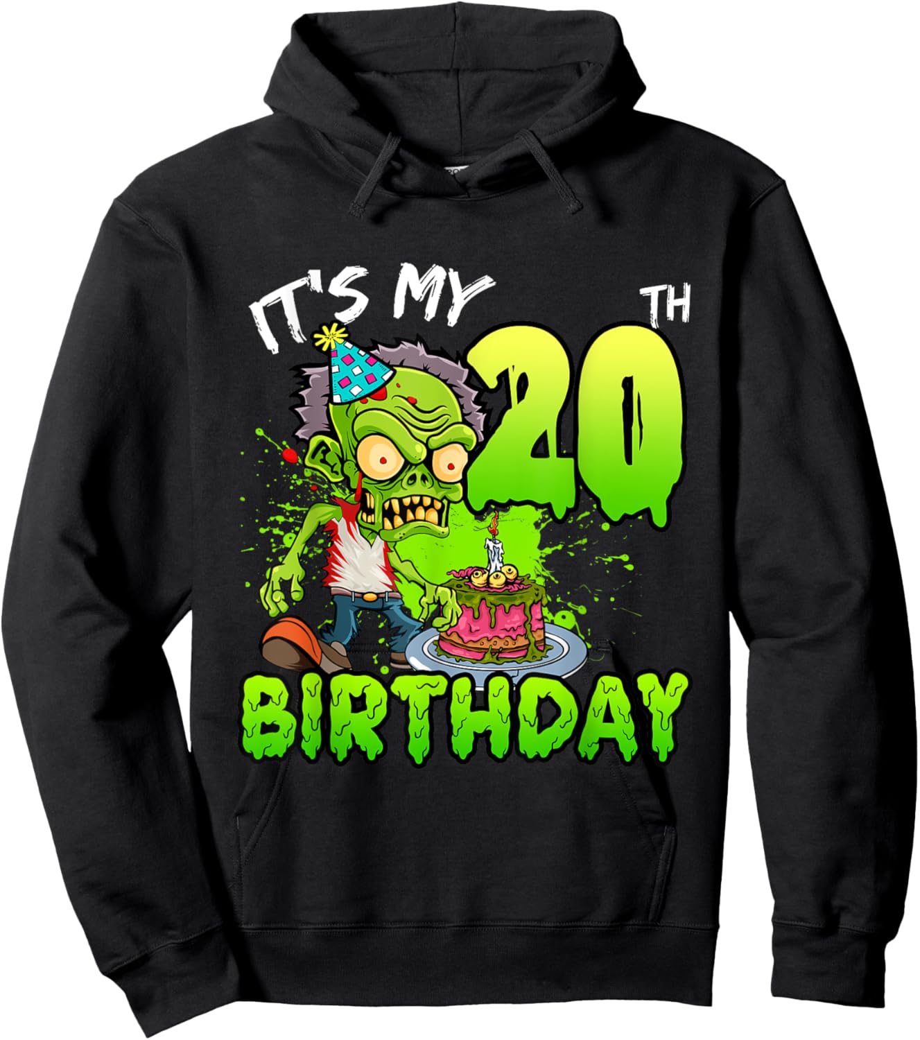 It's My 20th Birthday Zombie Lover 20 Year Old Boys Girls Hoodie - Hoodie | Black