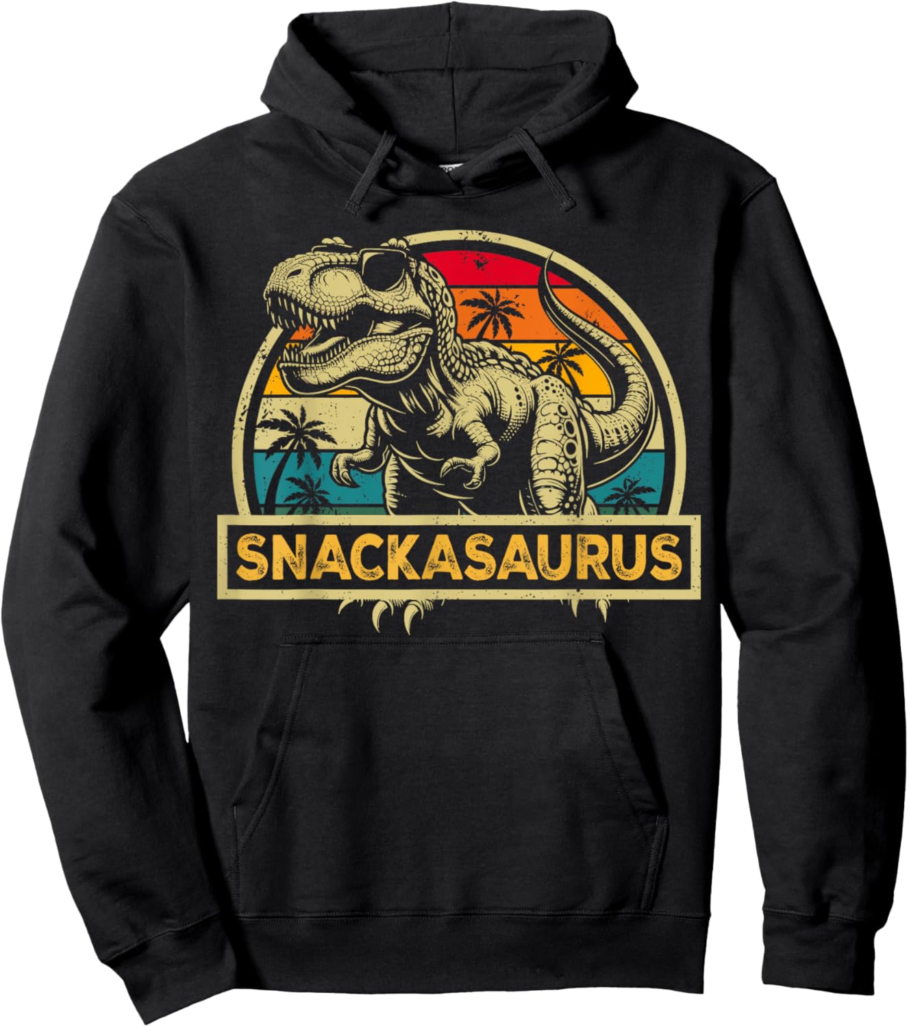 Snackasaurus T Rex Dinosaur Snack a Saurus Family Matching Hoodie - Hoodie | Black