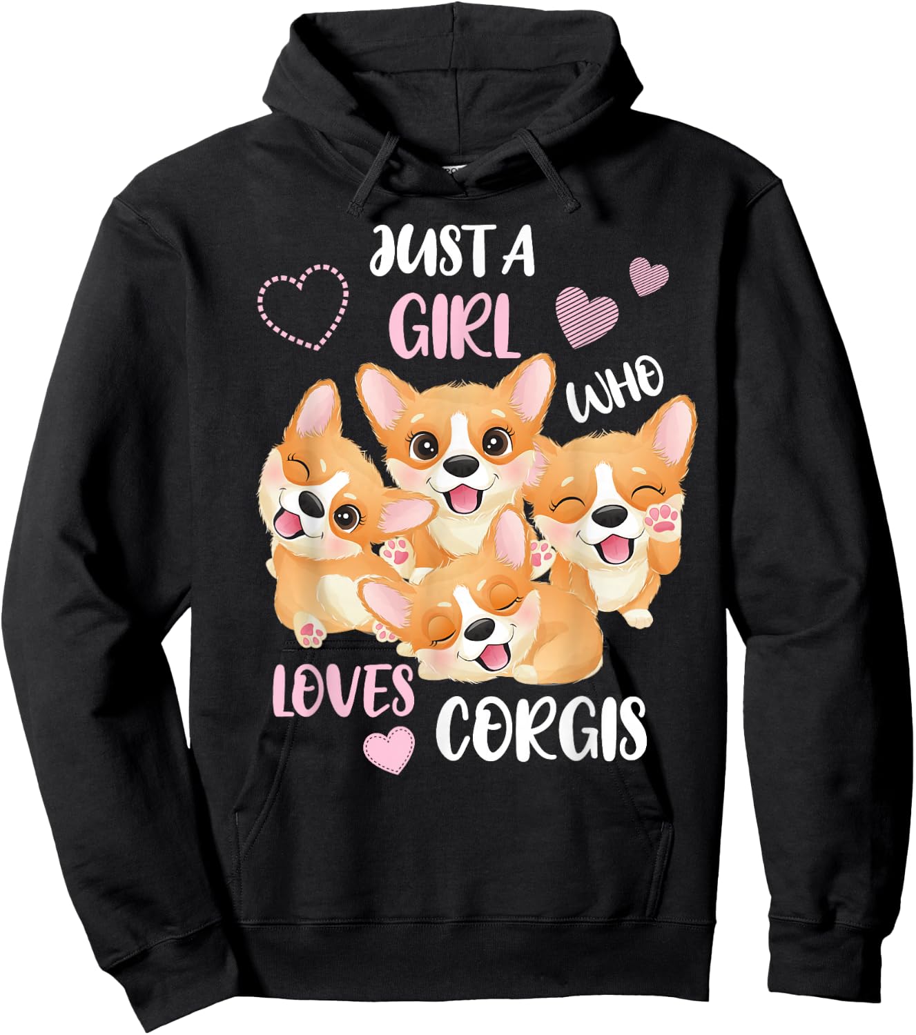 Just a Girl who Loves Corgis Hoodie - Hoodie | Black