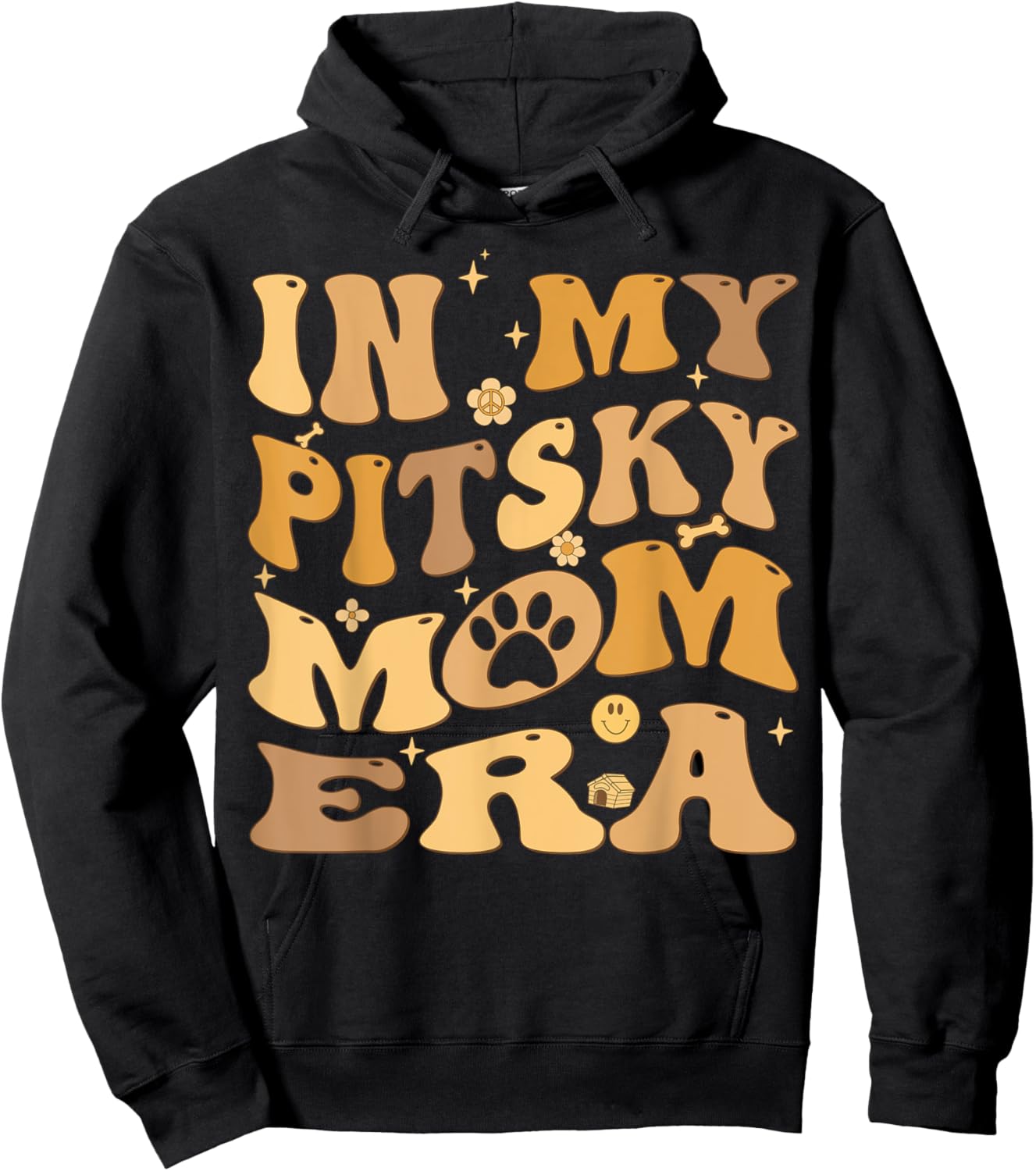 In My Pitsky Mom Era Groovy Pitsky Dog Men Women Kids Hoodie - Hoodie | Black